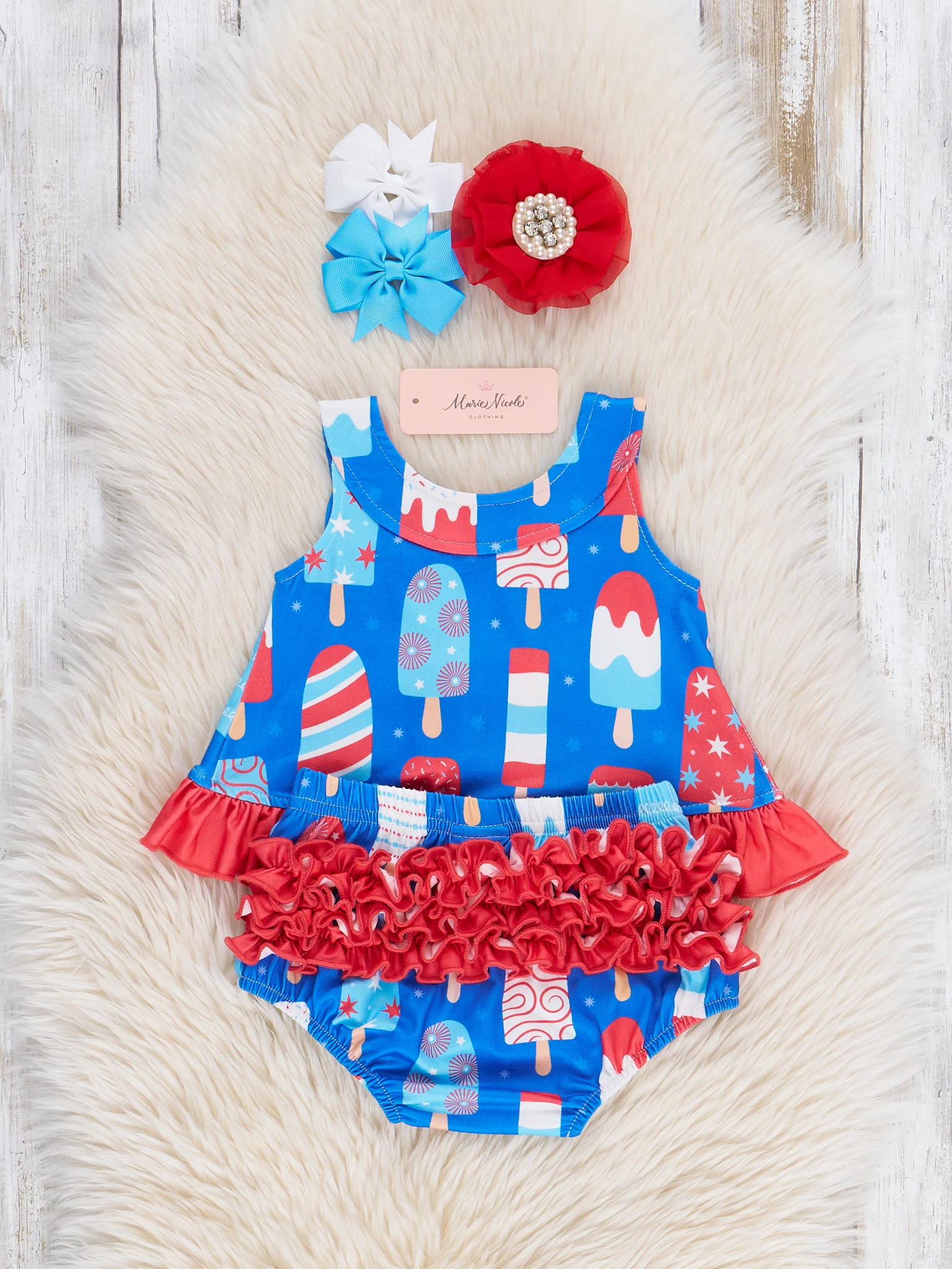 Patriotic Popsicle Ruffle Bloomers Outfit - Image 5