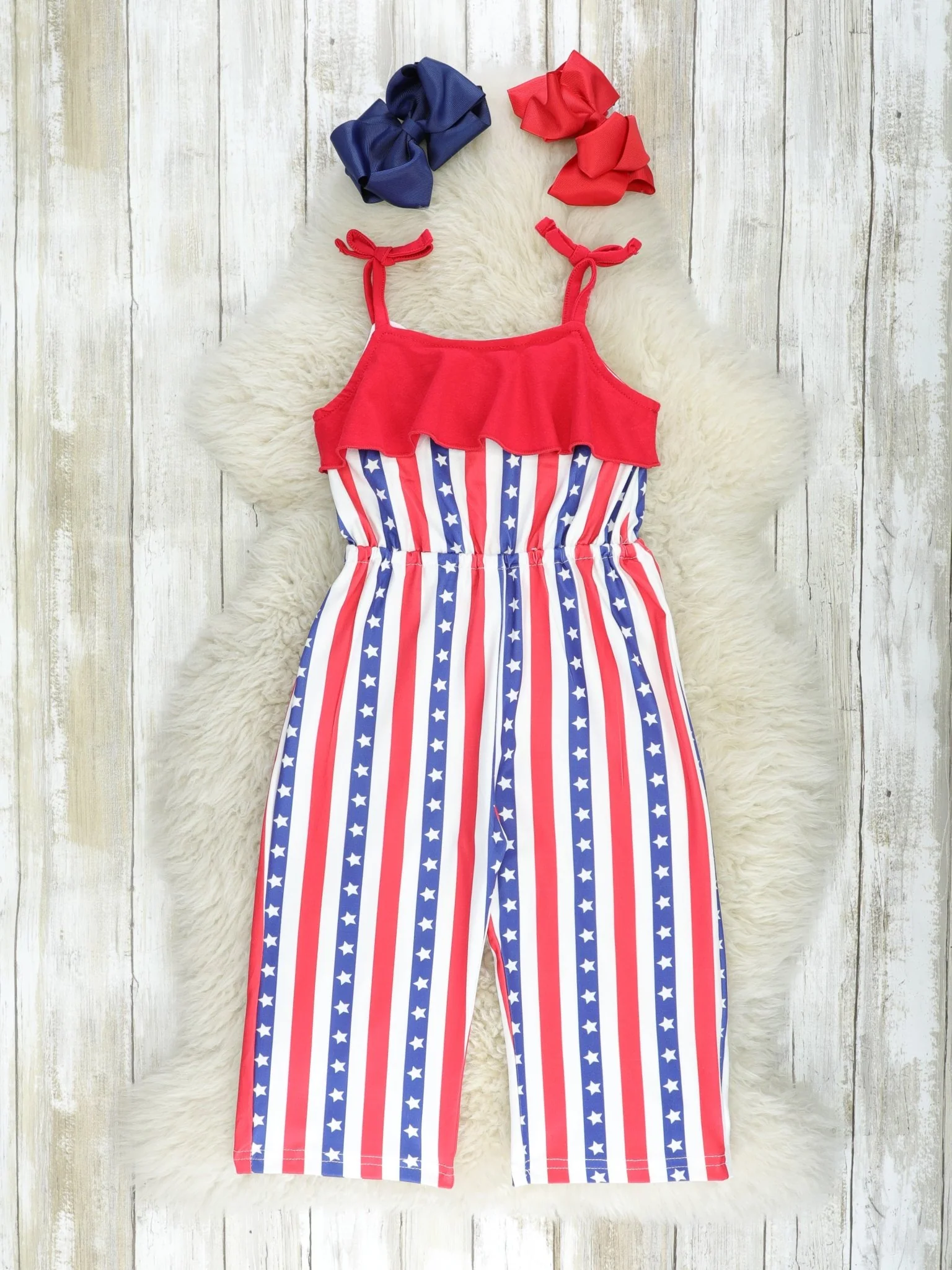 Patriotic Ruffle Jumpsuit