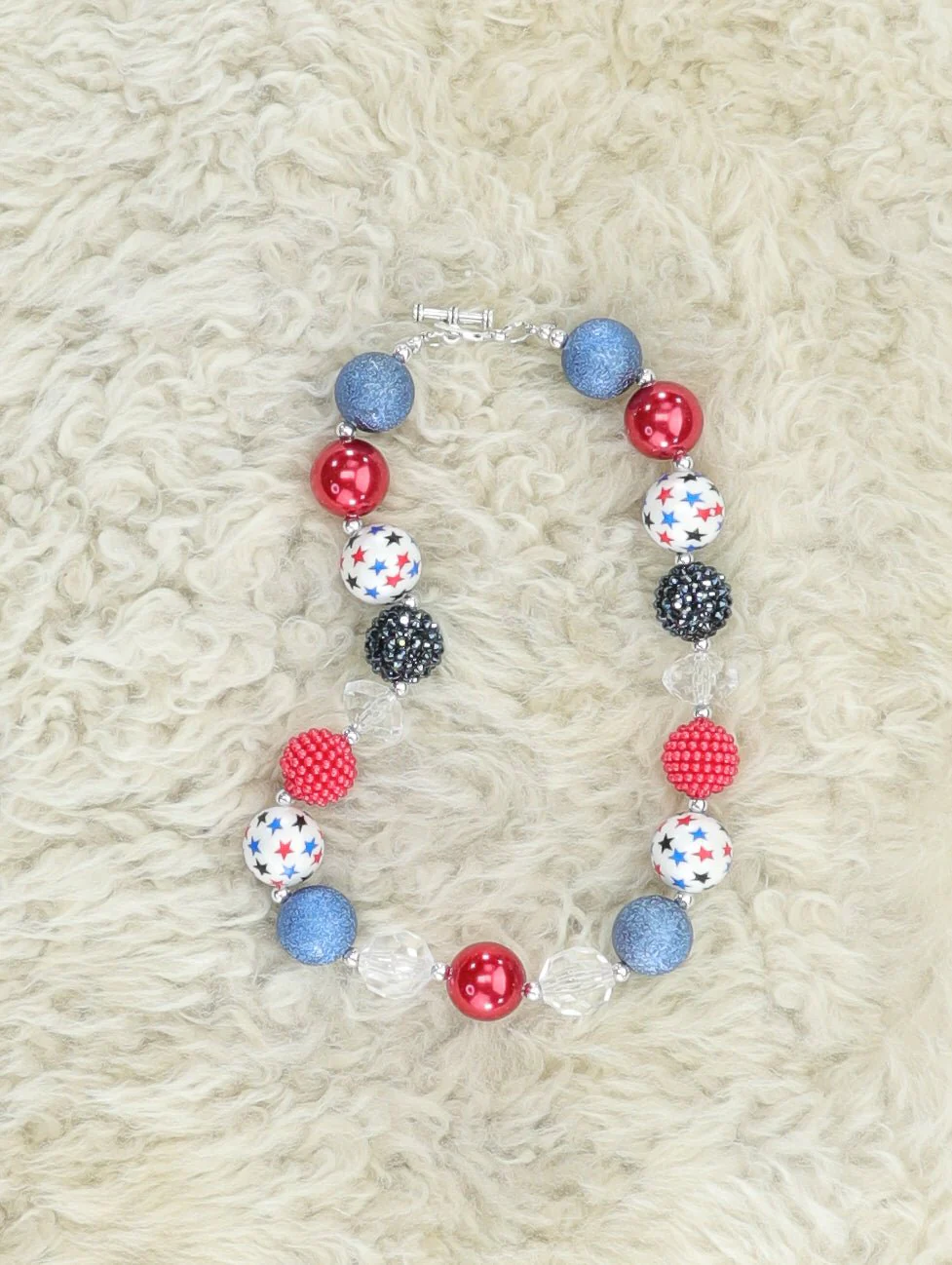 Patriotic Star Bubblegum Necklace