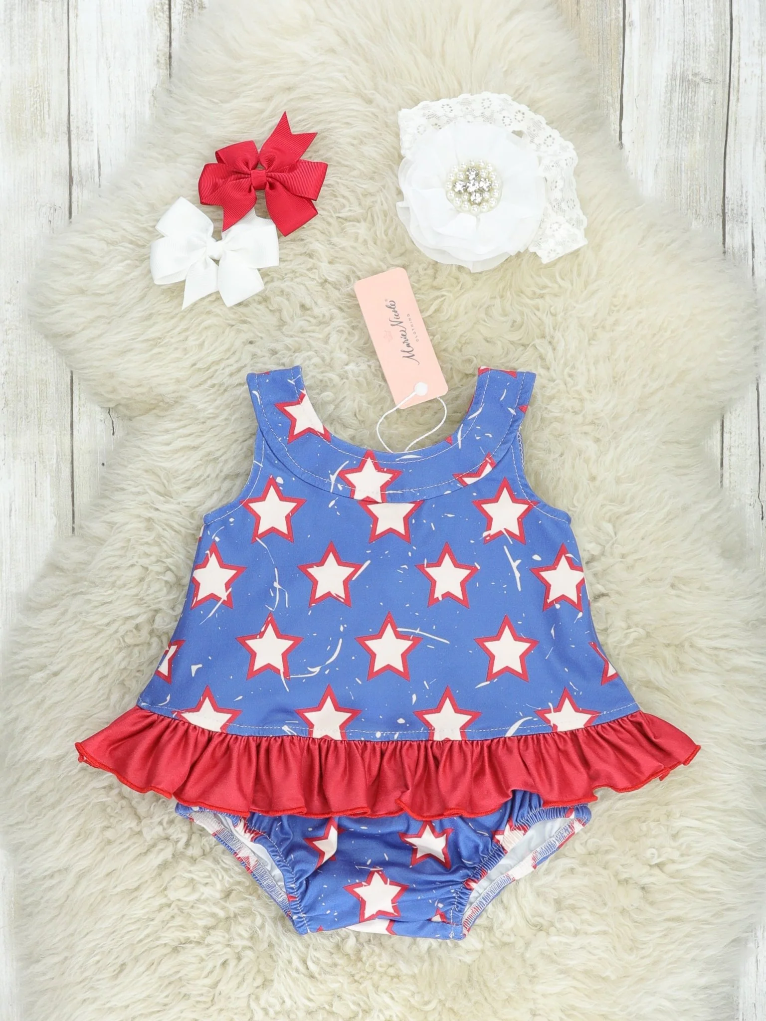 Patriotic Star Ruffle Bloomers Outfit
