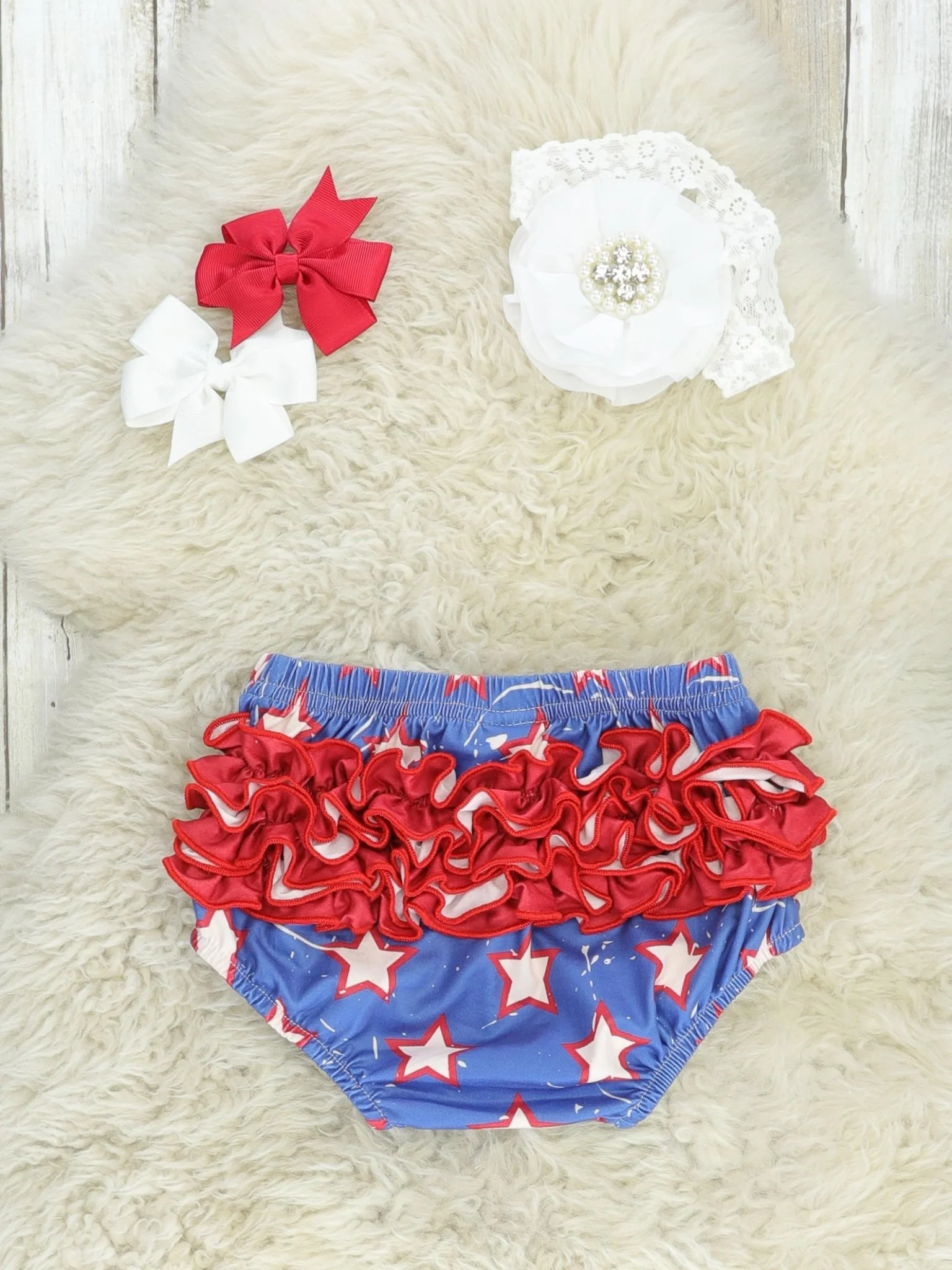 Patriotic Star Ruffle Bloomers Outfit - Image 4