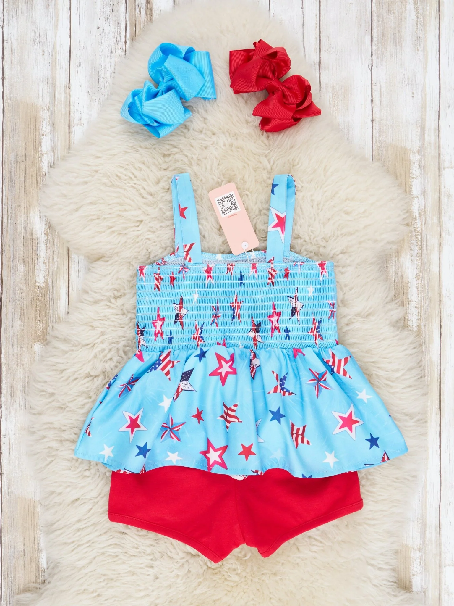 Patriotic Stars Smocked Sequin Outfit - Image 3