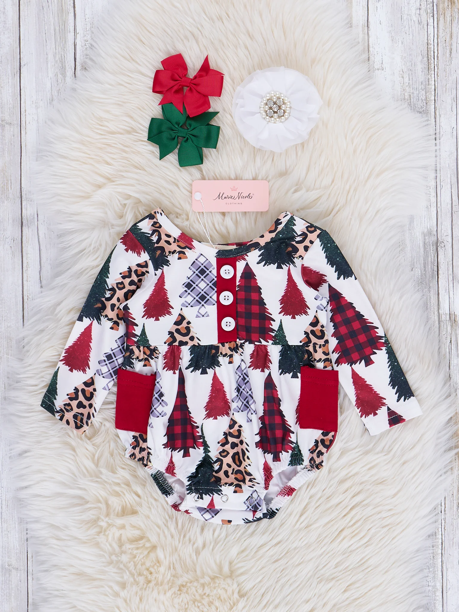 Patterned Tree Lot Bubble Romper