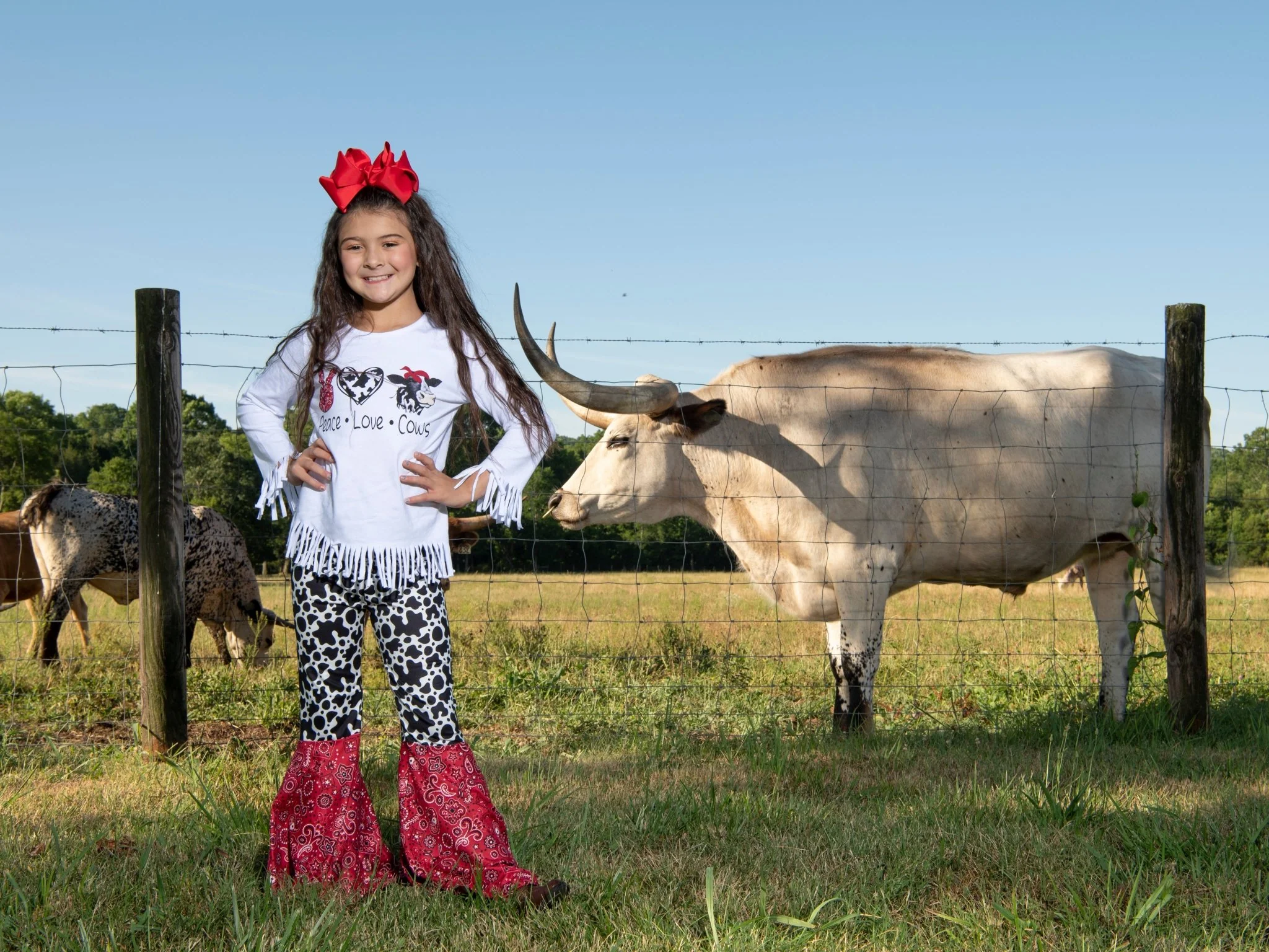 Peace, Love, & Cows Fringe Top & Bell Bottoms Outfit - Image 5