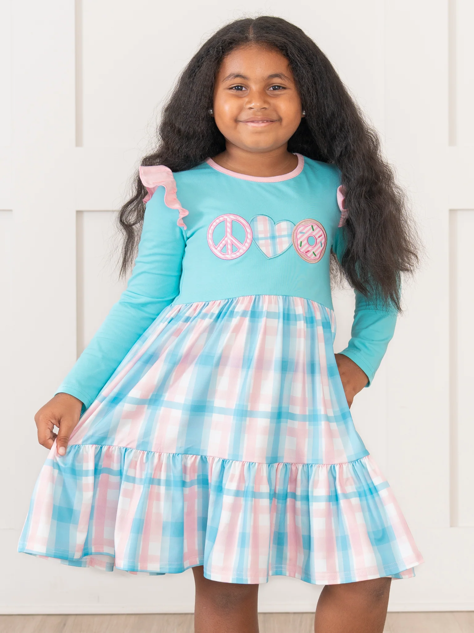 Peace Love Donuts Ruffle Dress