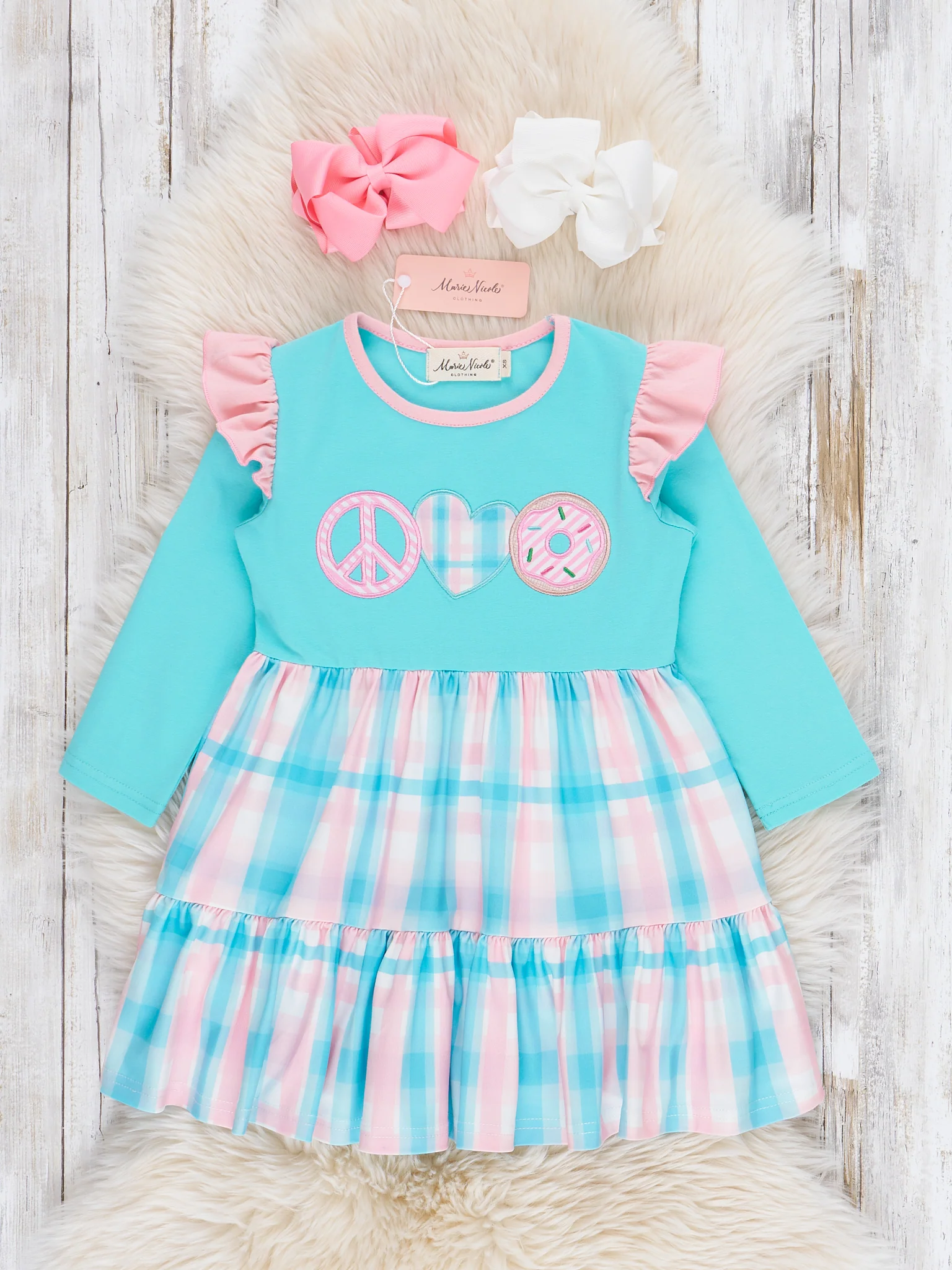 Peace Love Donuts Ruffle Dress - Image 2