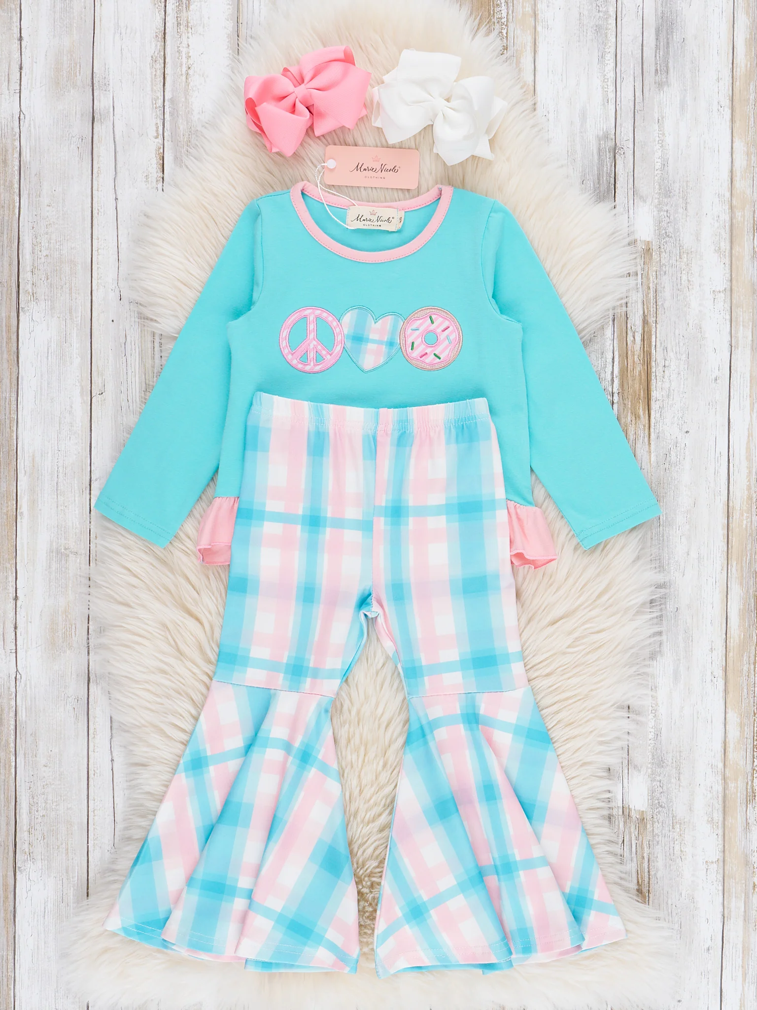 Peace Love Donuts Ruffle Outfit - Image 3