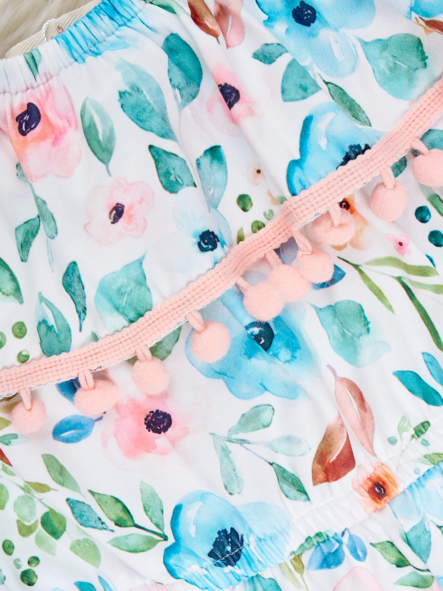 Peach & Blue Anemone Ruffle Jumpsuit - Image 2