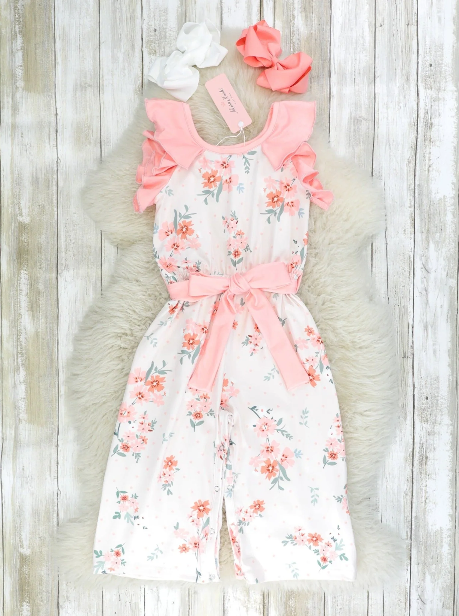 Peach Aster Ruffle Jumpsuit - Image 2