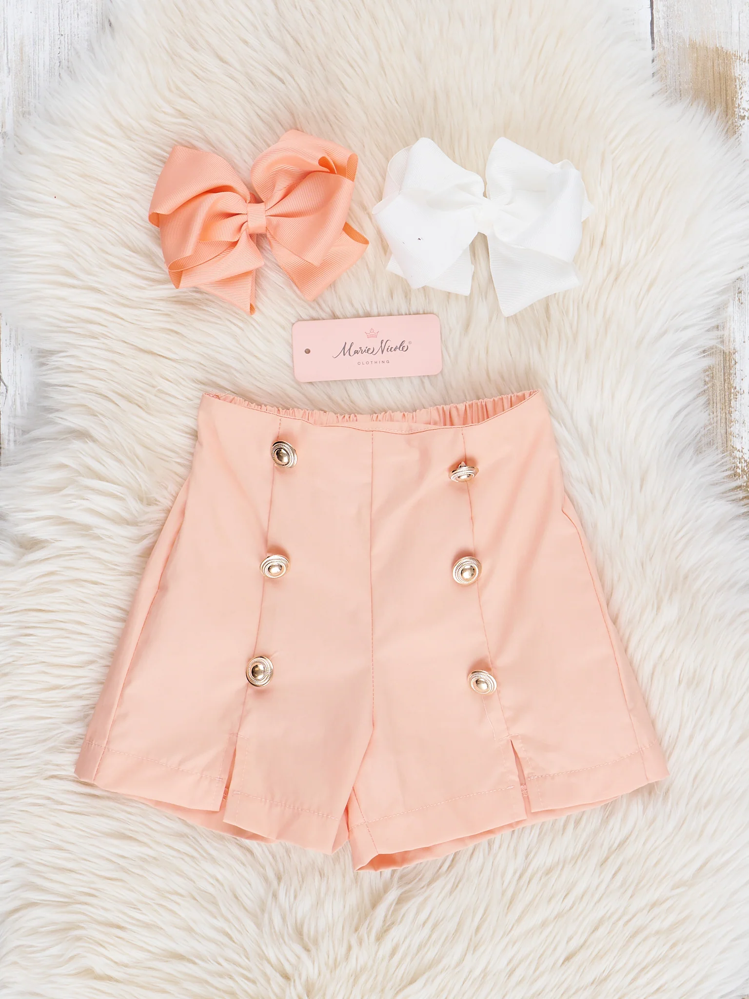 Peach & Blue Floral Sailor Shorts Outfit - Image 5
