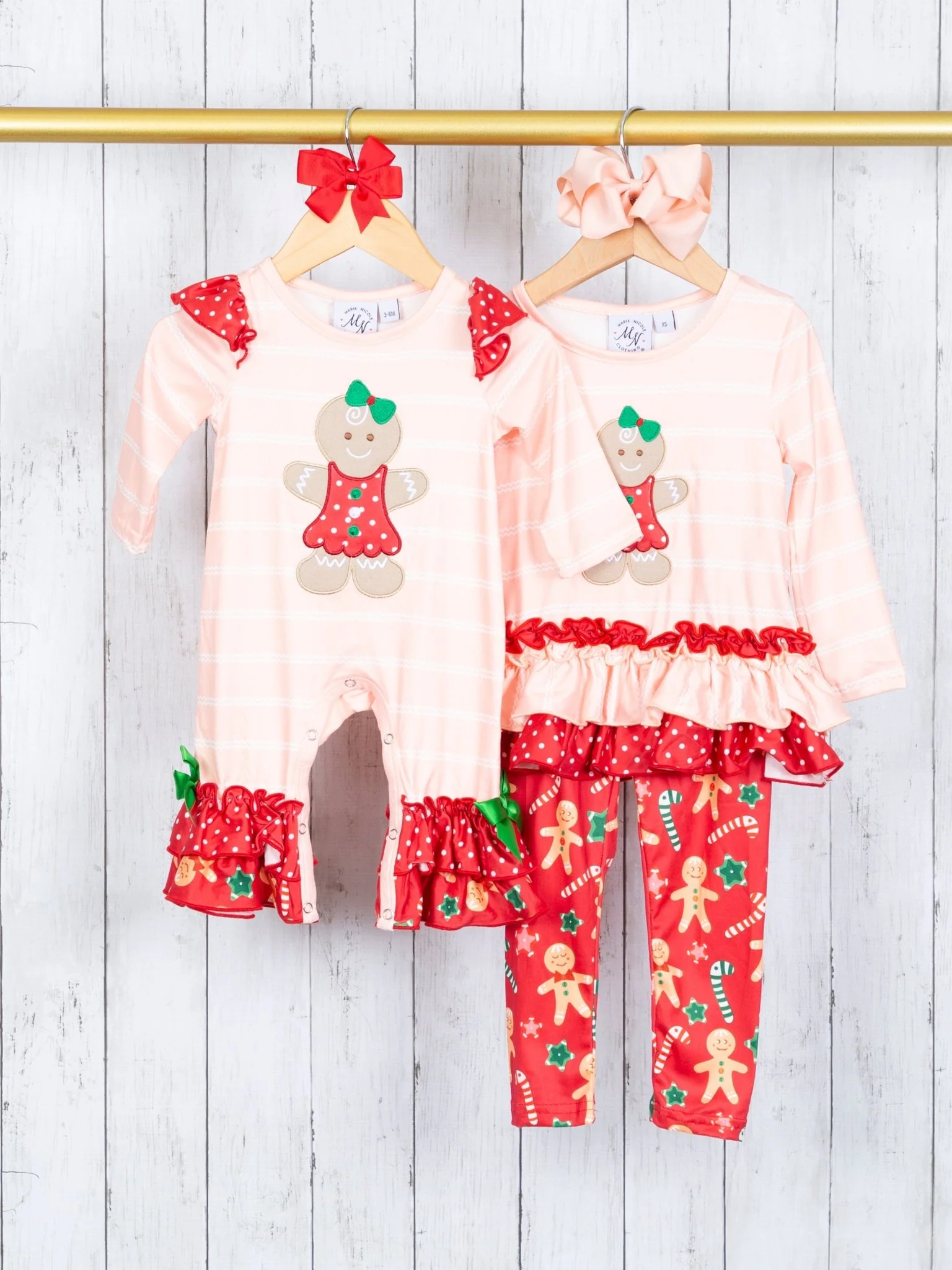 Peach Gingerbread Ruffle Romper - Image 2