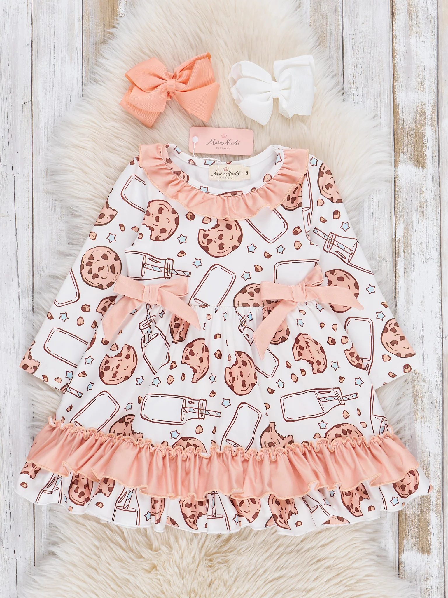 Peach Milk & Cookies Ruffle Dress - Image 2
