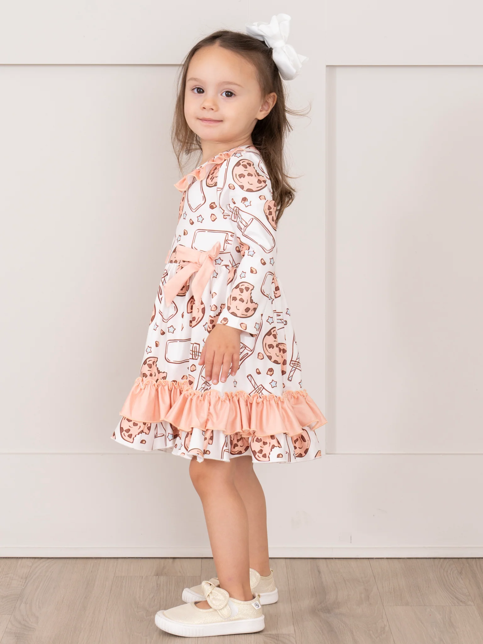 Peach Milk & Cookies Ruffle Dress - Image 3