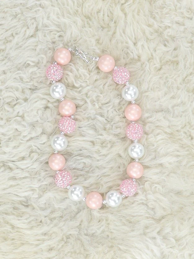 Peach Pearl Bubblegum Necklace