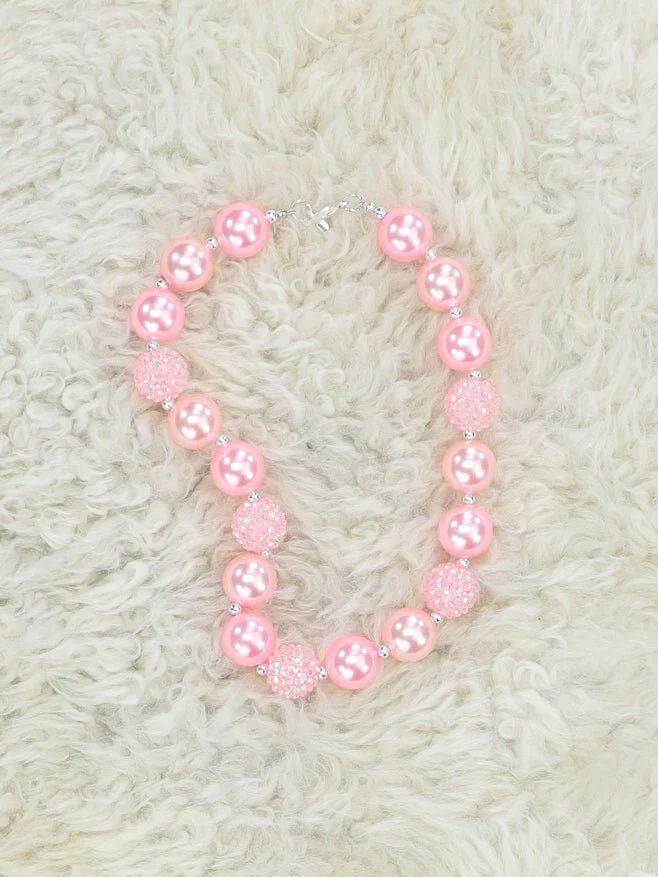 Peach Pink Bubblegum Necklace
