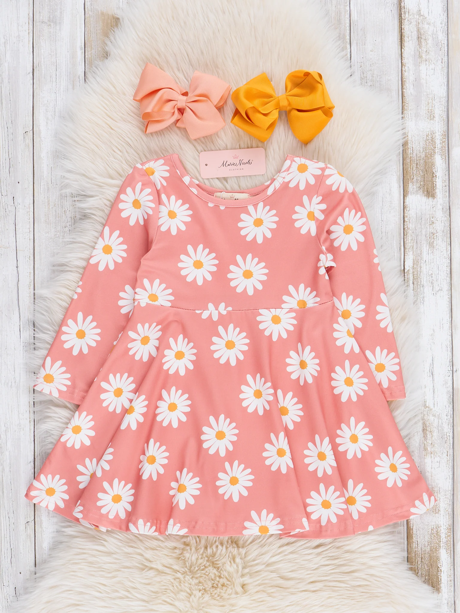 Peach Daisy Blooms Swing Dress - Image 2