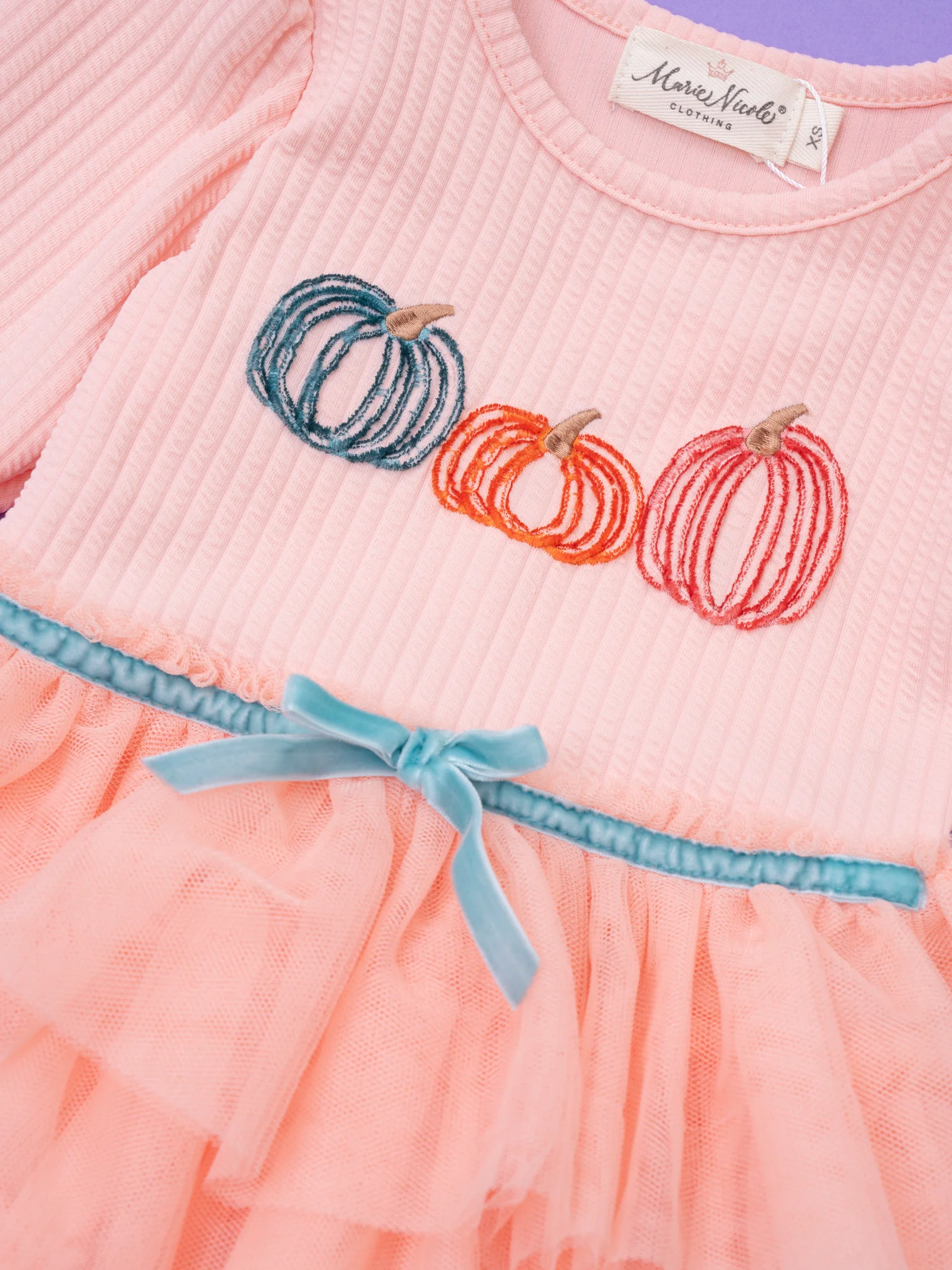 Peach Pumpkins Tiered Tulle Dress - Image 3