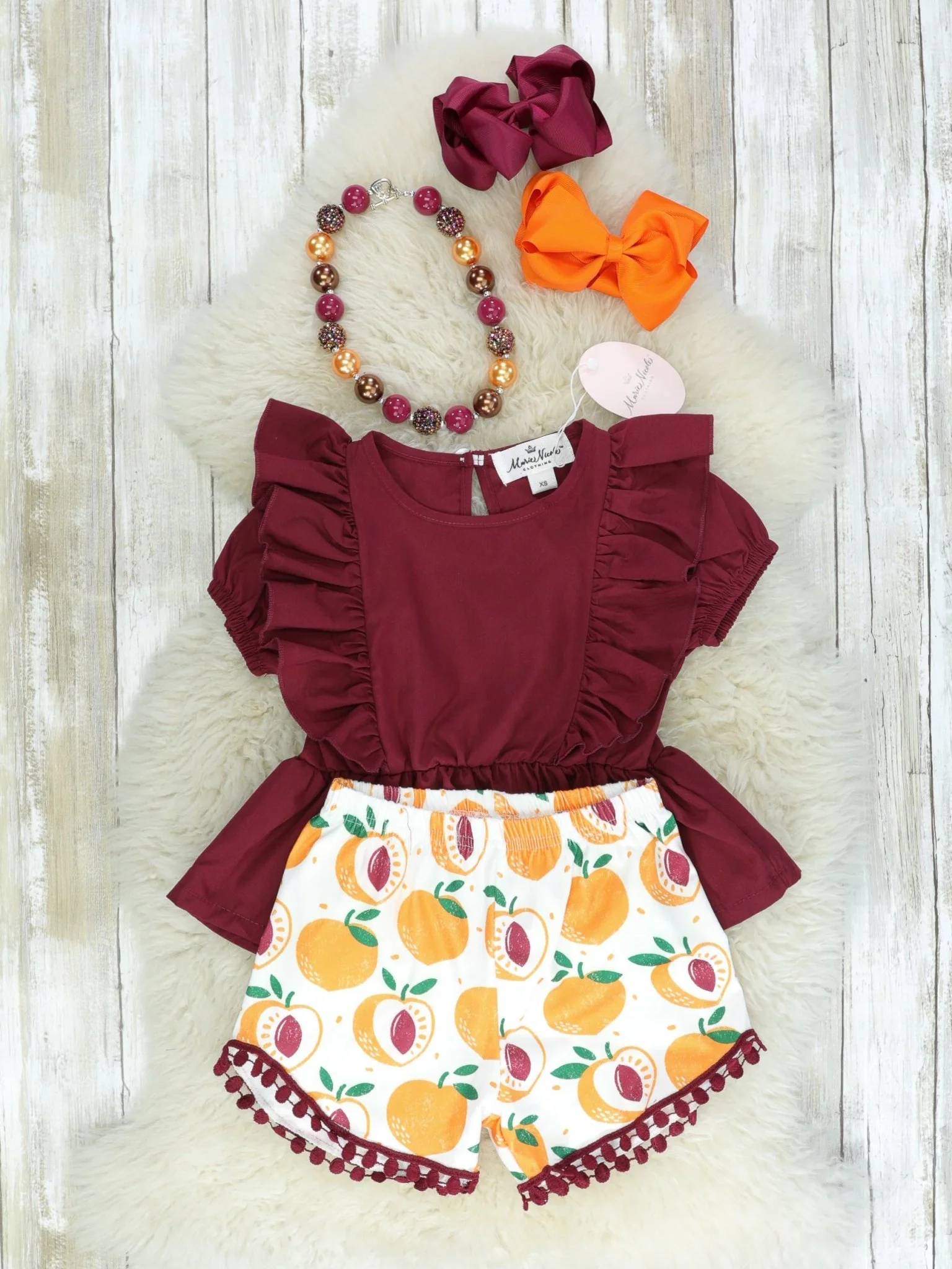 Peach Ruffle Shorts Outfit - Image 2