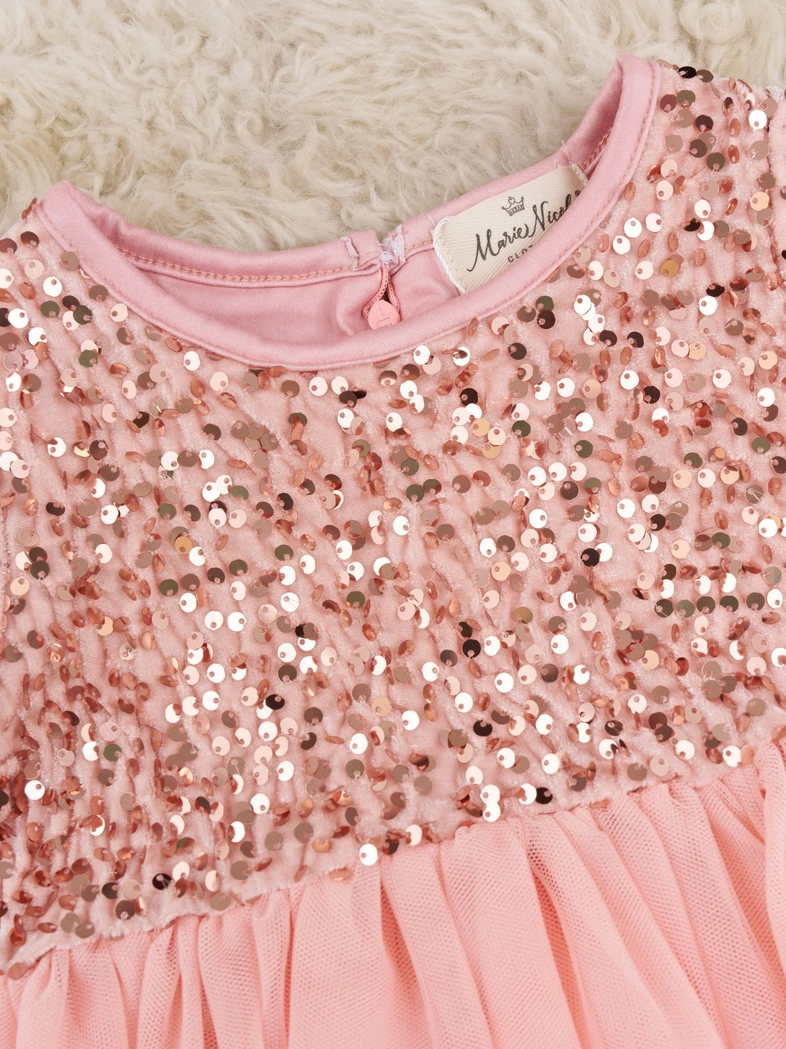 Peach Sparkly Tulle Swing Dress - Image 3