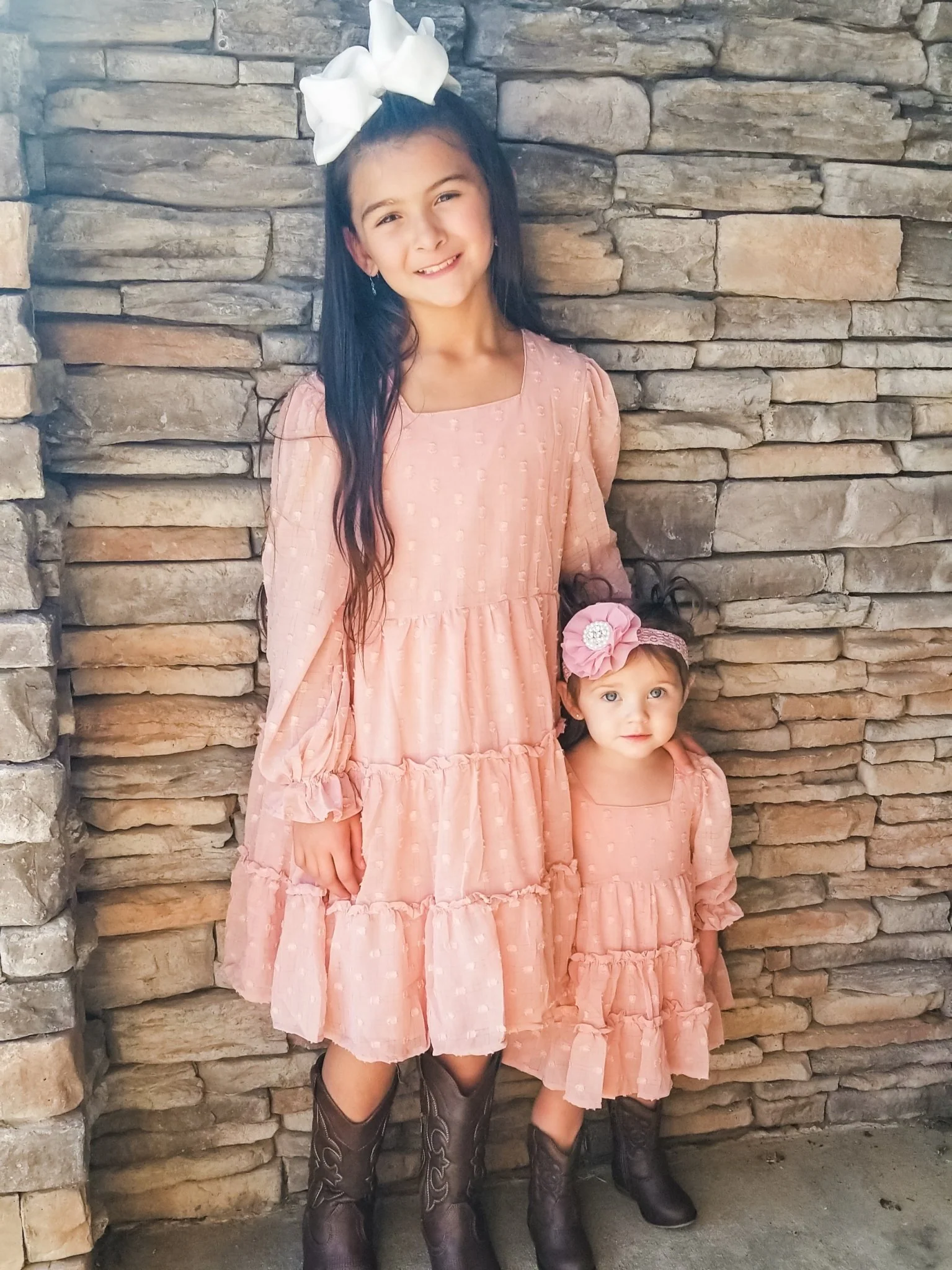Peach Swiss Dot Tiered Dress - Image 6