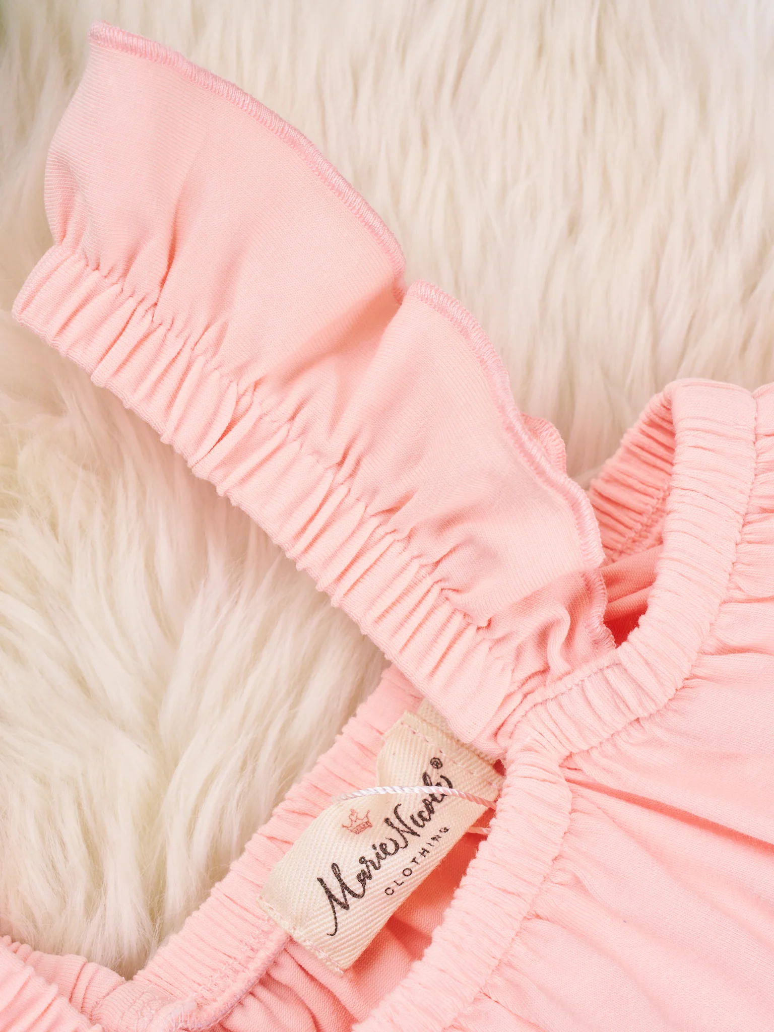 Peach Tiered Ruffle Tank & Bell Bottoms Outfit - Image 3