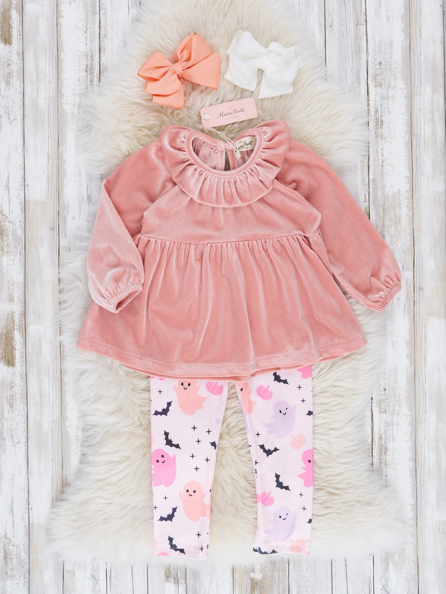 Peach Wicked Nights Velvet Outfit