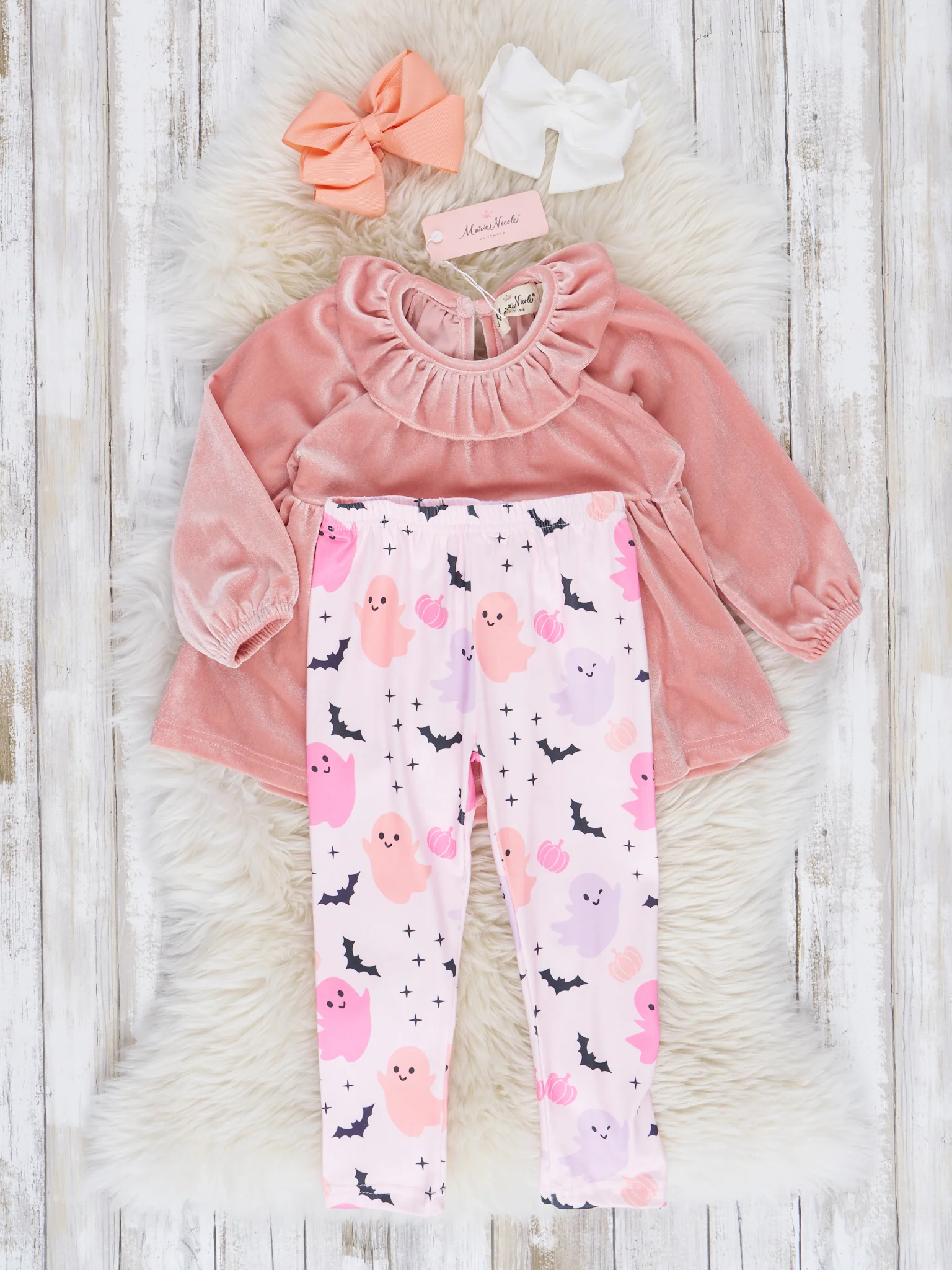 Peach Wicked Nights Velvet Outfit - Image 2