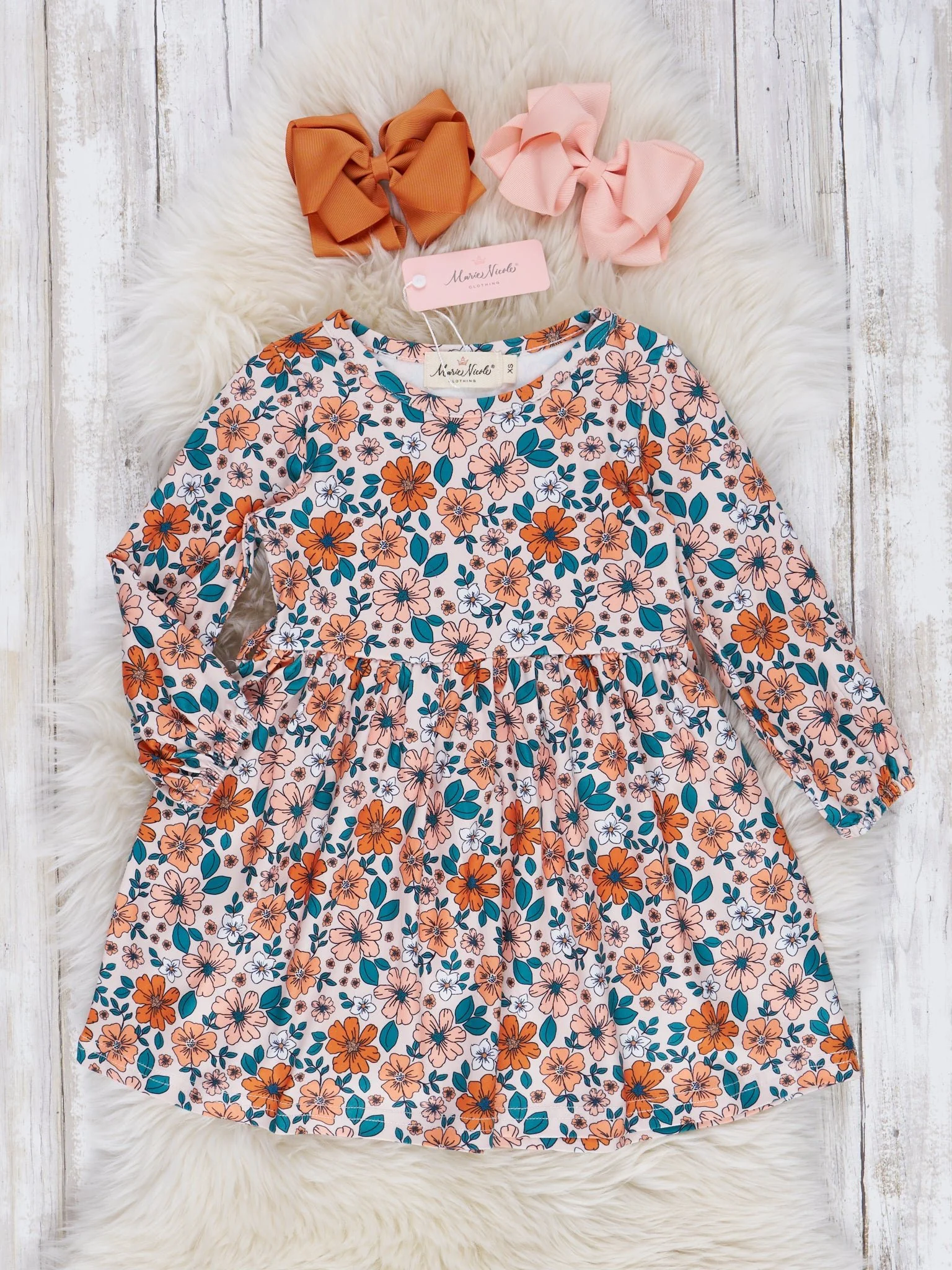 Peachy Blooms Fur Vest Outfit - Image 2