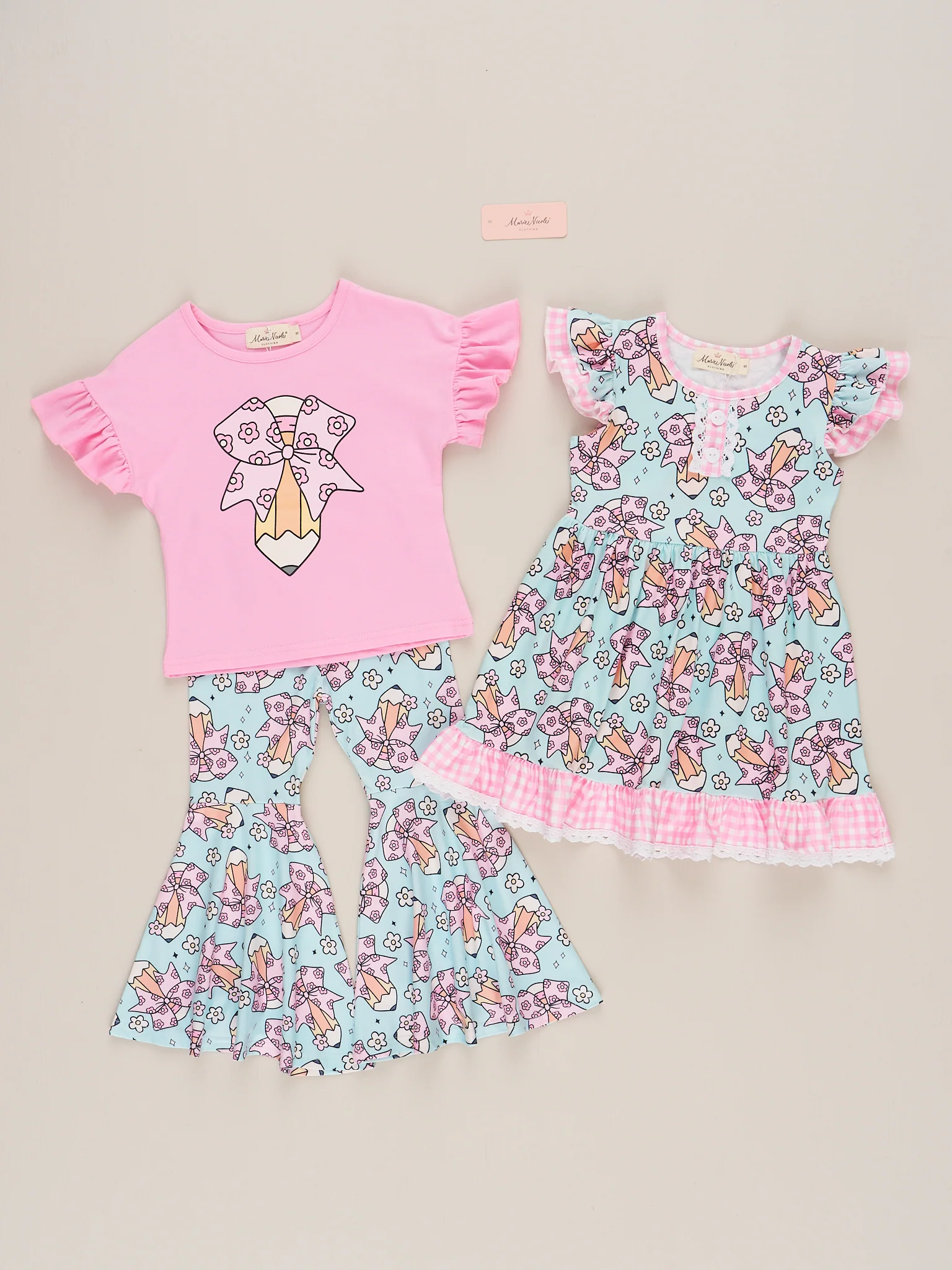 Pencil Bows Gingham Ruffle Dress - Image 4