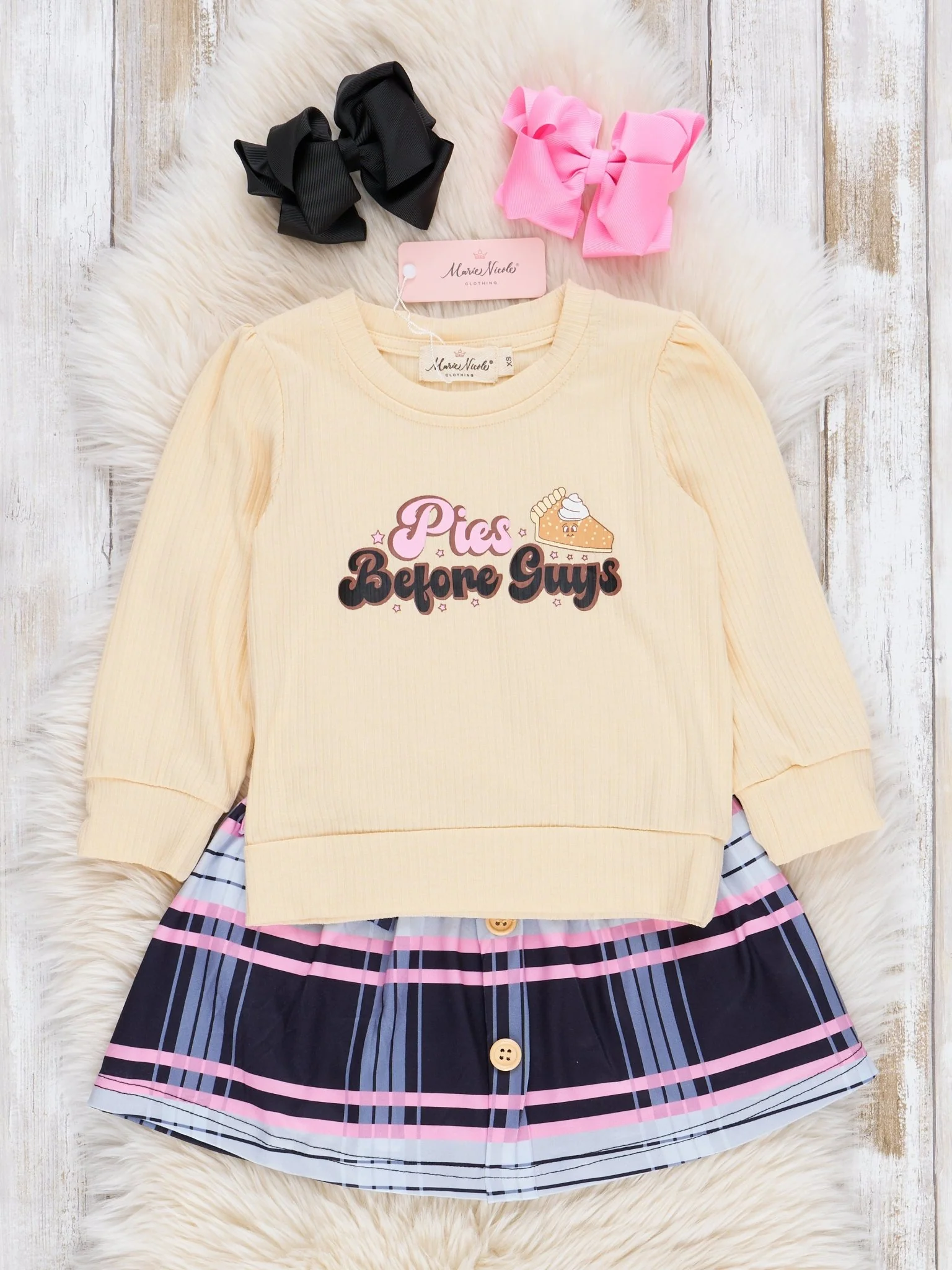 "Pies Before Guys" Plaid Outfit w/ Flannel Skirt - Image 3
