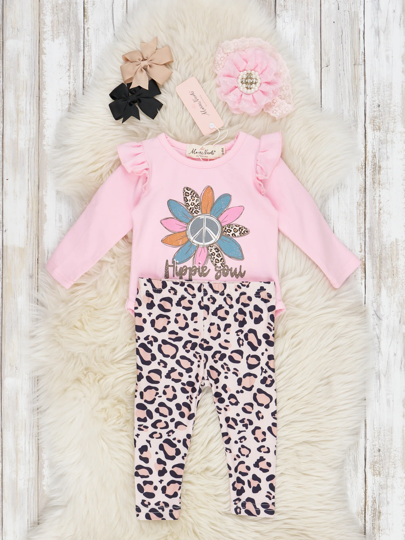 Pink & Leopard Hippie Soul Romper Outfit - Image 2