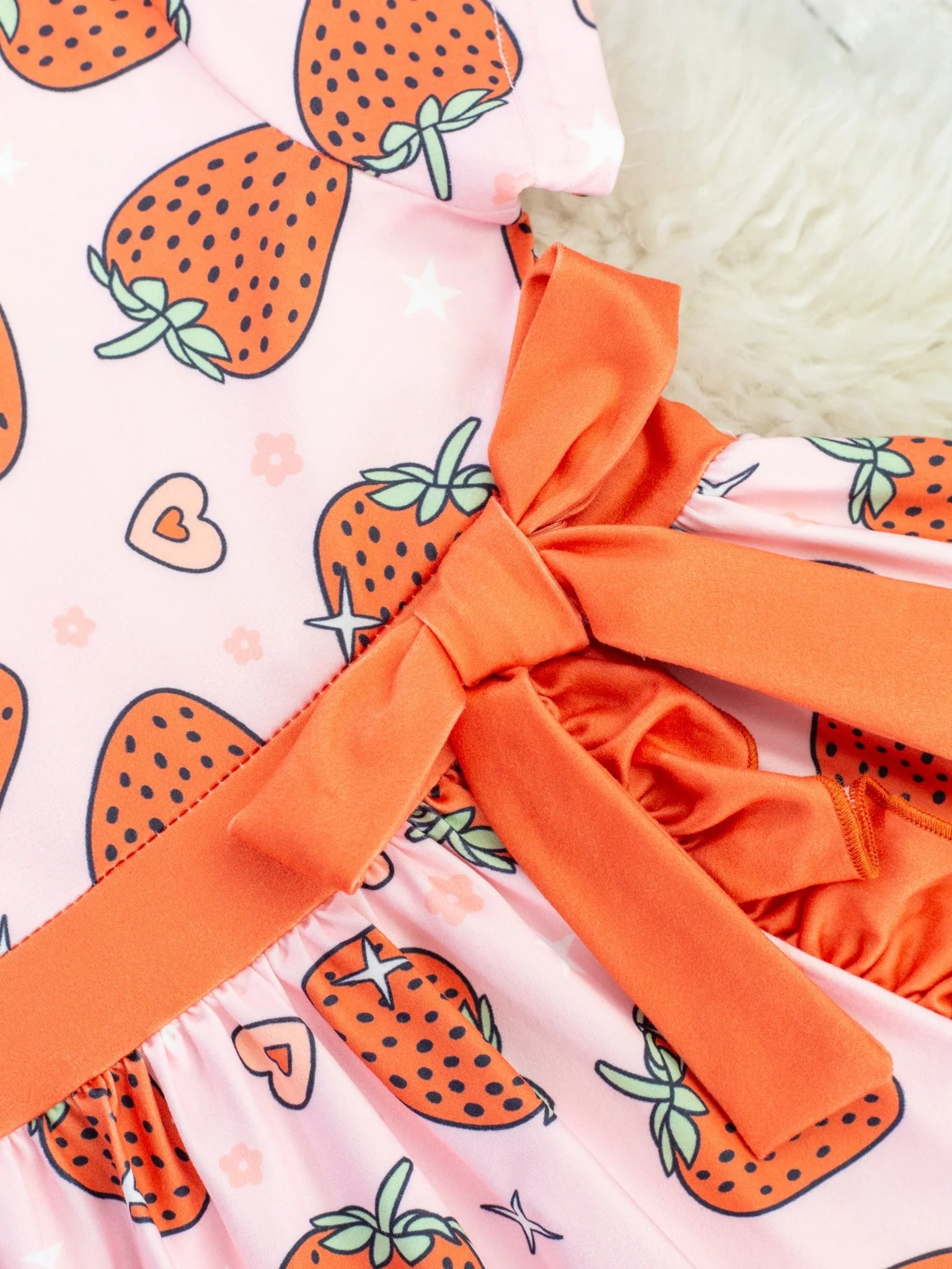 Pink & Red Strawberry Ruffle Dress - Image 2