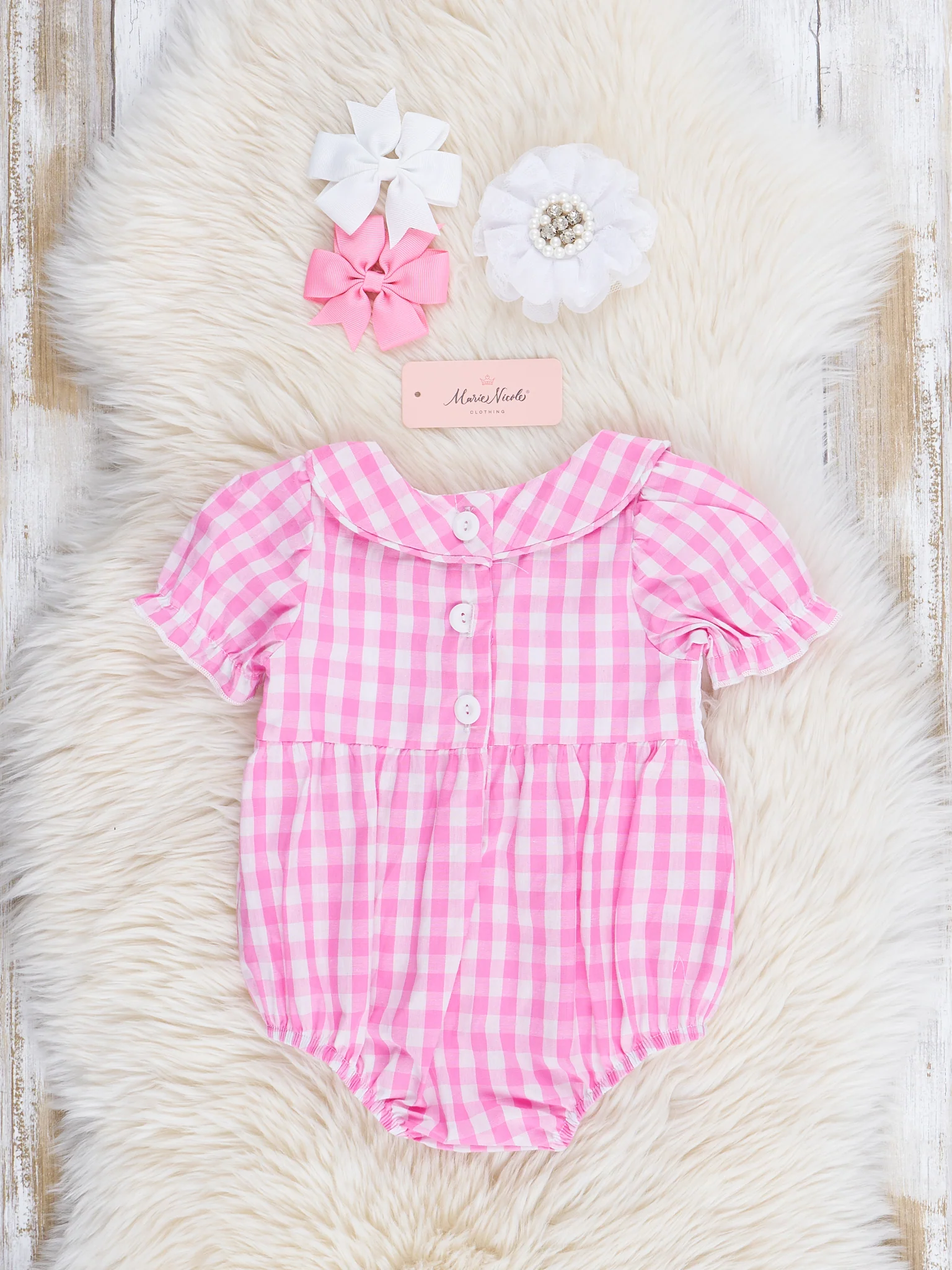 Pink Birthday Girl Smocked Bubble Romper - Image 2