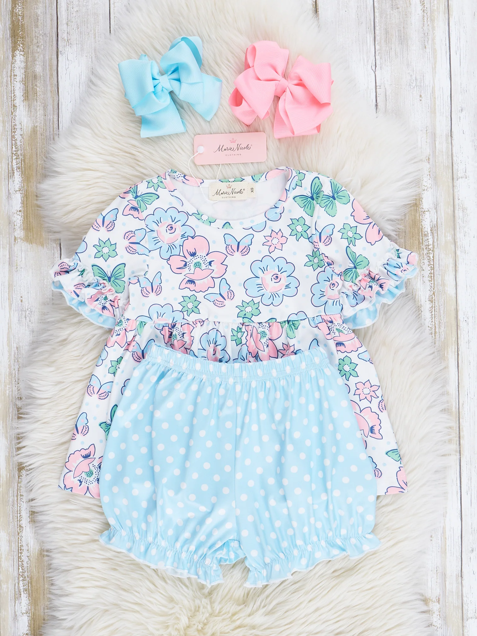 Pink & Blue Butterfly Garden Outfit - Image 2