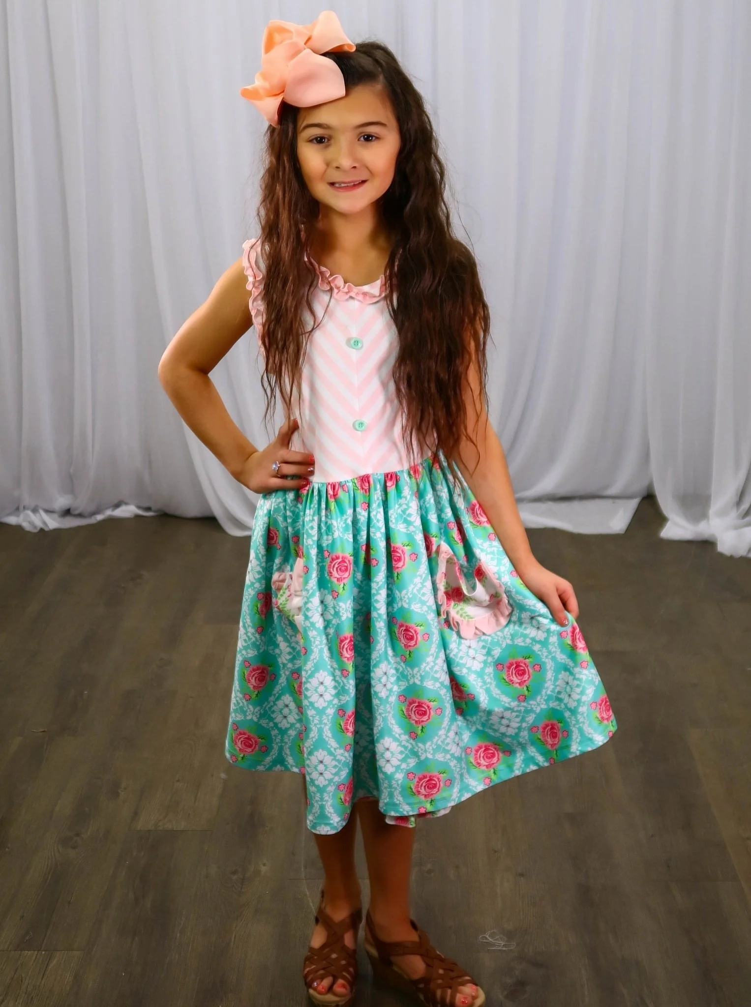 Pink & Blue Ruffle Tank Dress - Image 2