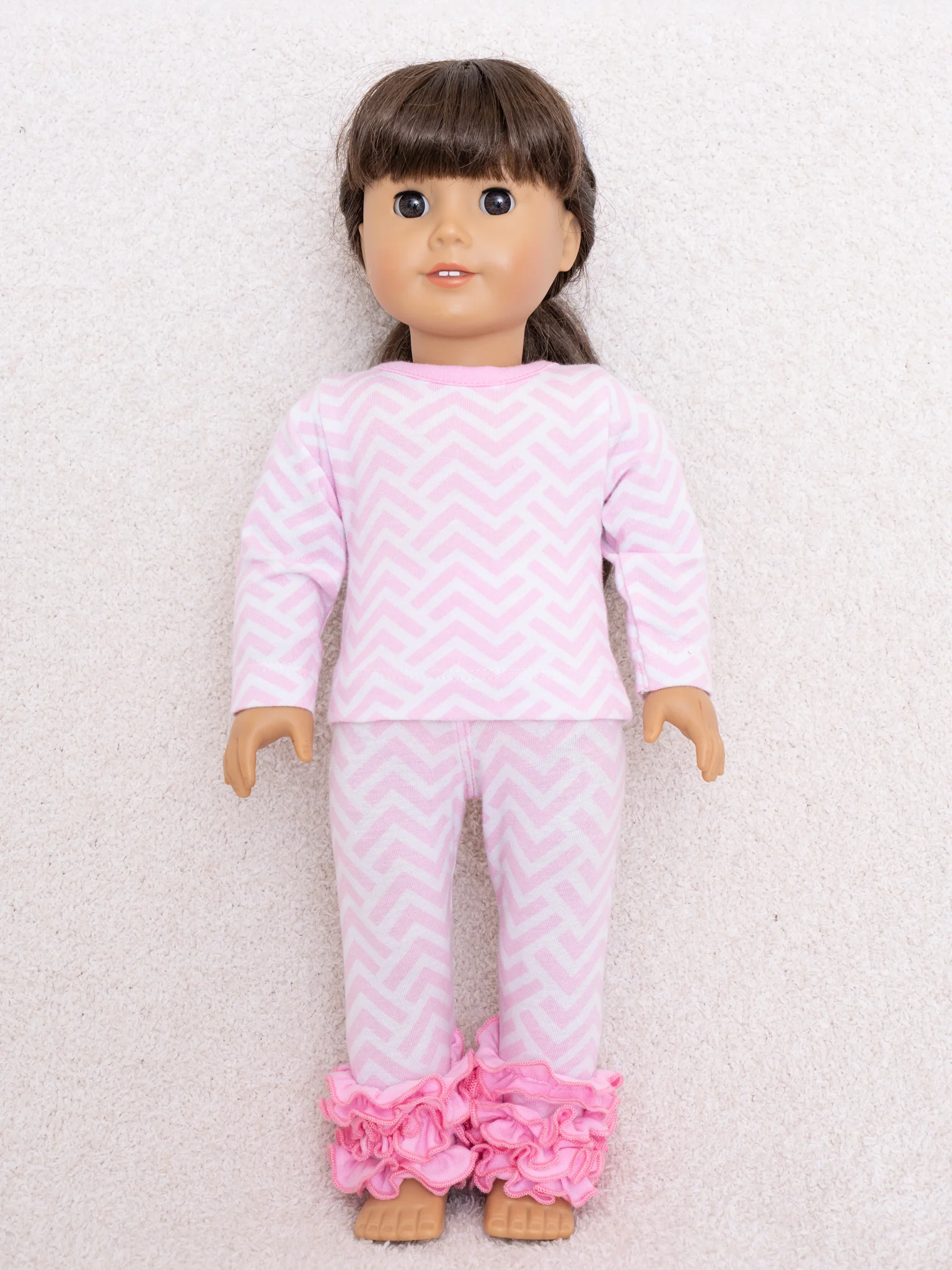 Pink Broken Chevron Stripe Baby Doll Pajamas