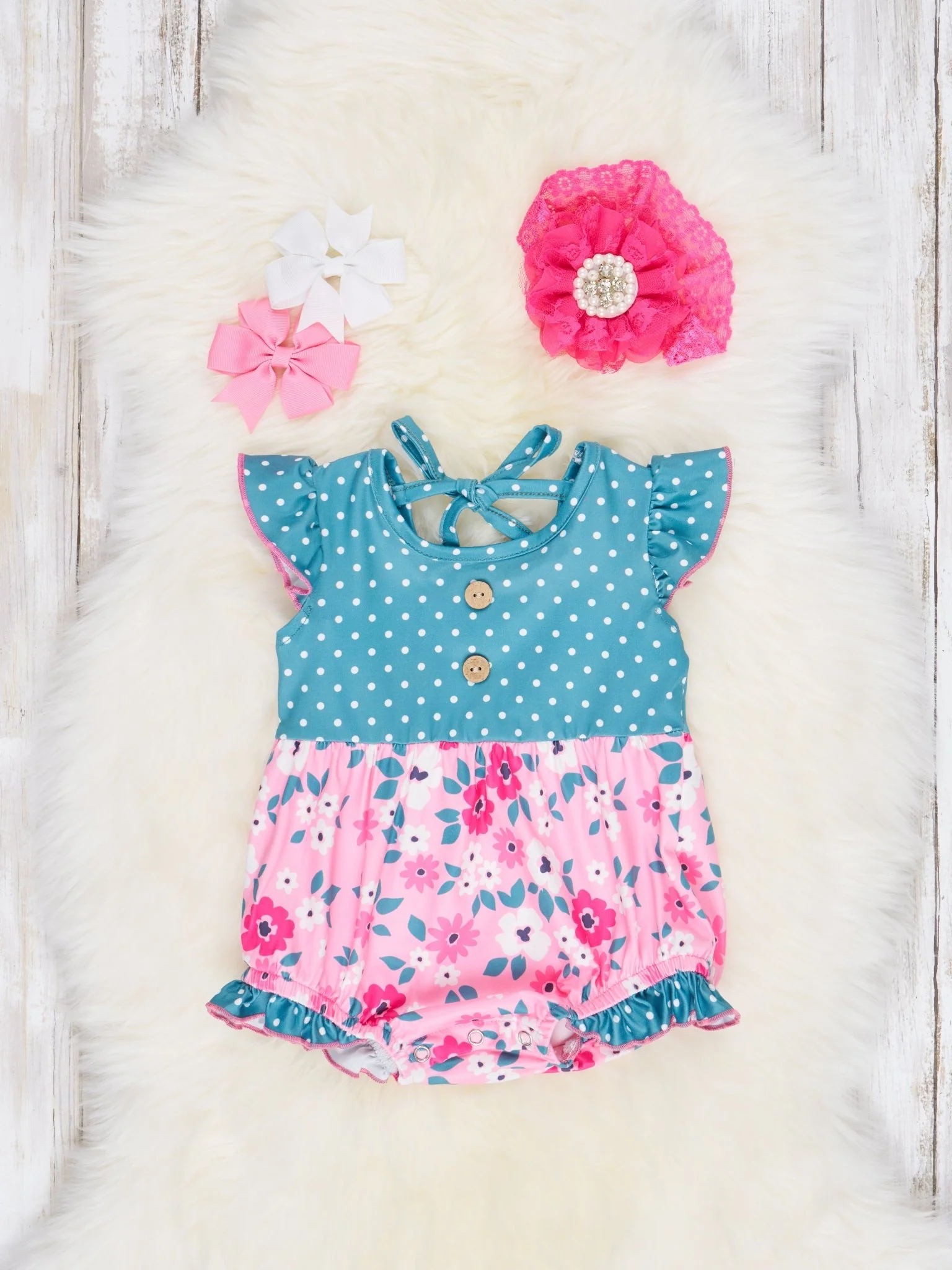Pink Buttercup Ruffle Bubble Romper