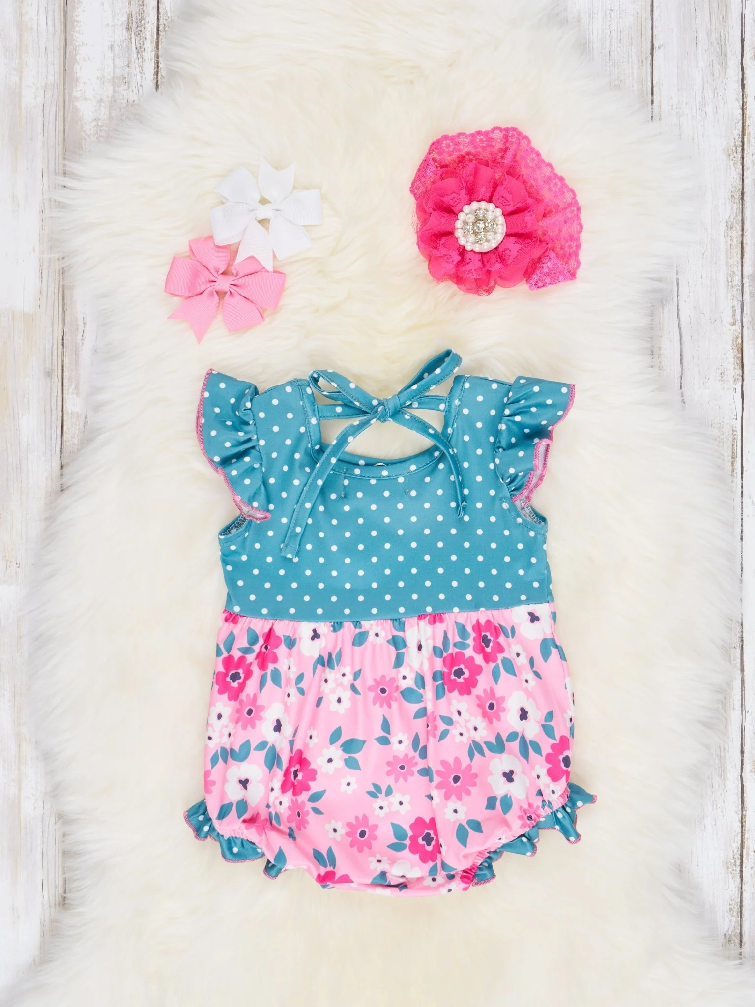 Pink Buttercup Ruffle Bubble Romper - Image 2