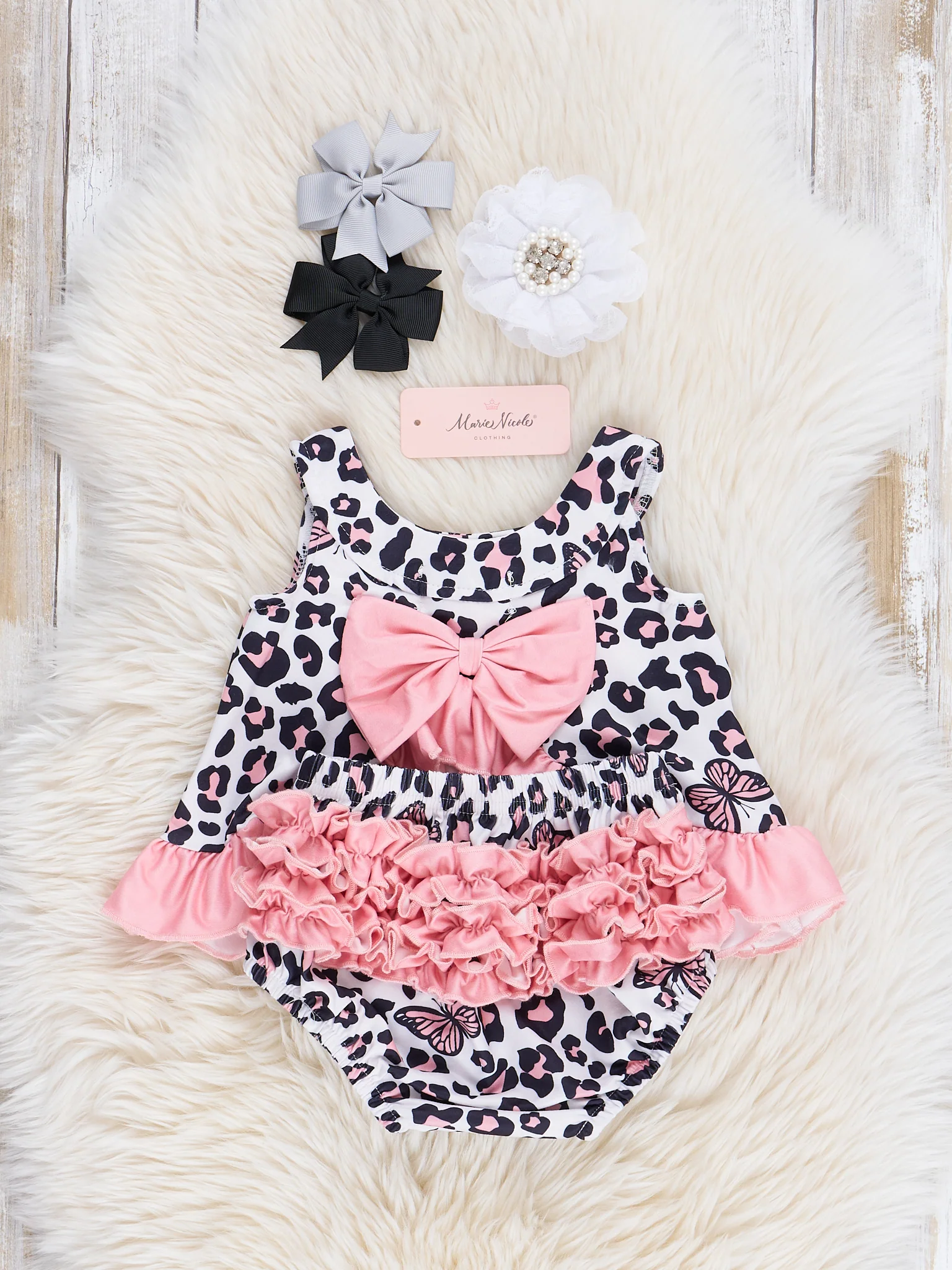 Pink Butterfly Leopard Print Outfit - Image 3