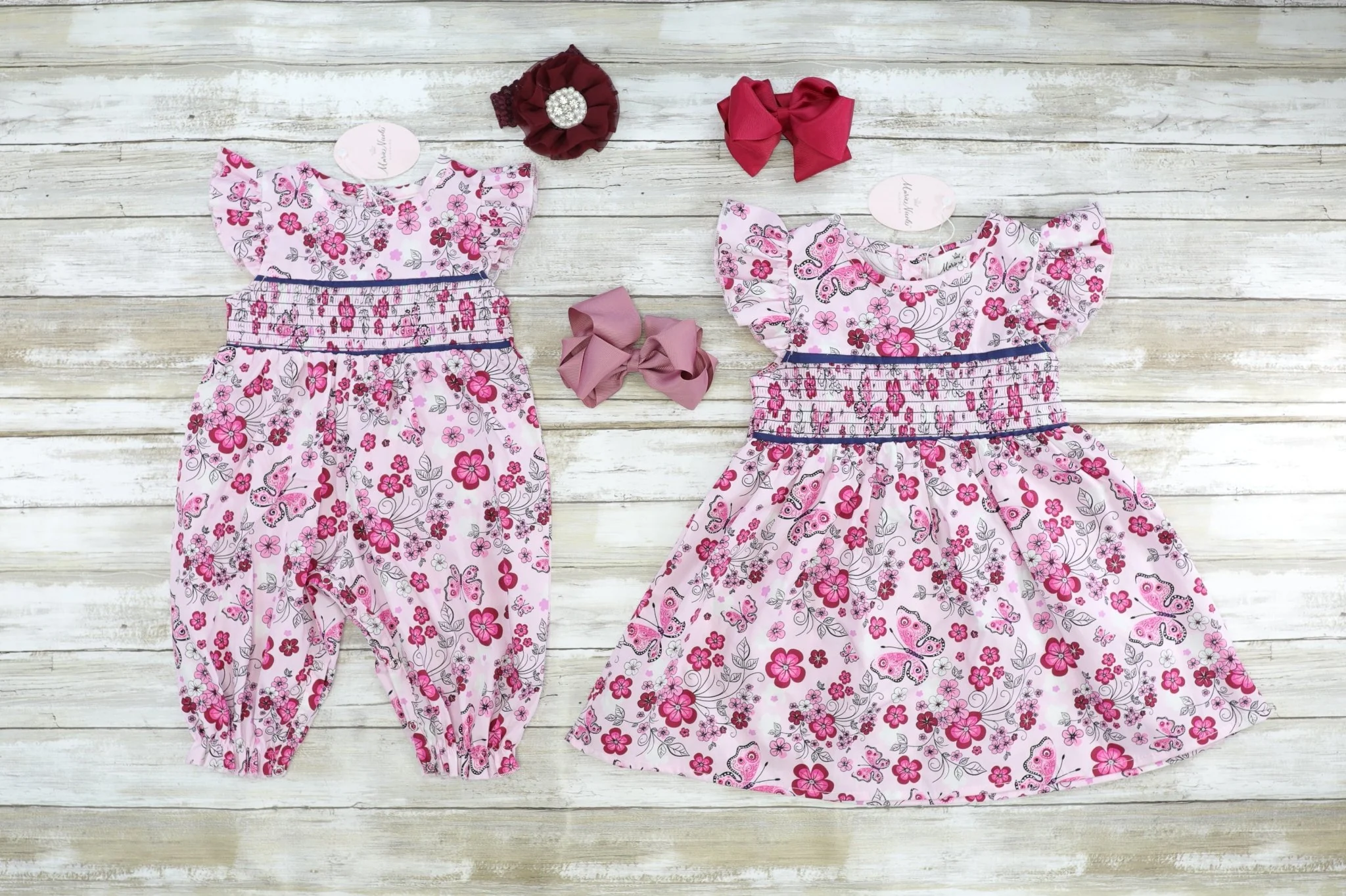 Pink Butterfly Smocked Dress - Image 2