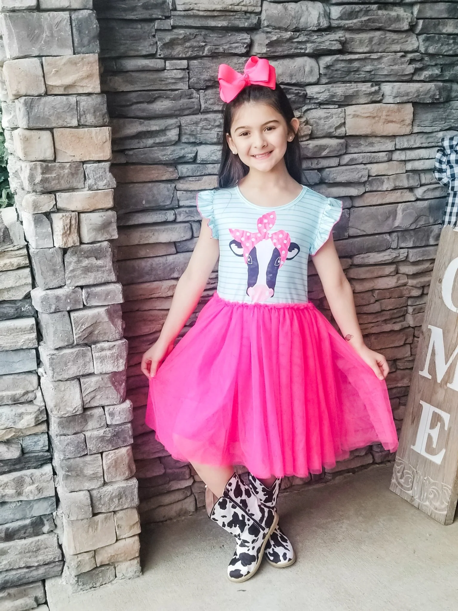 Pink Cow Tulle Dress - Image 2