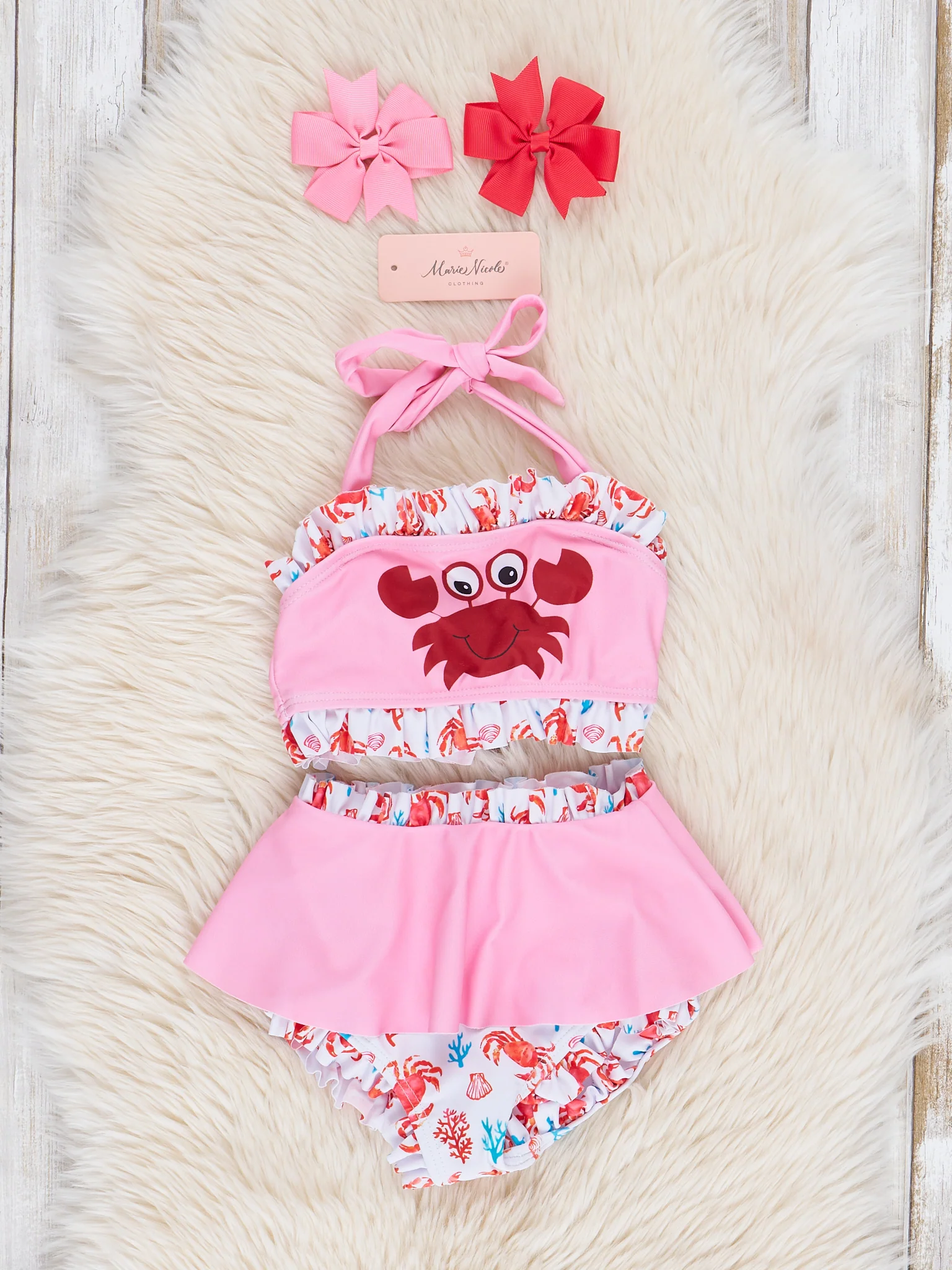 Pink Crab Coral Reef 2-Piece Swimsuit