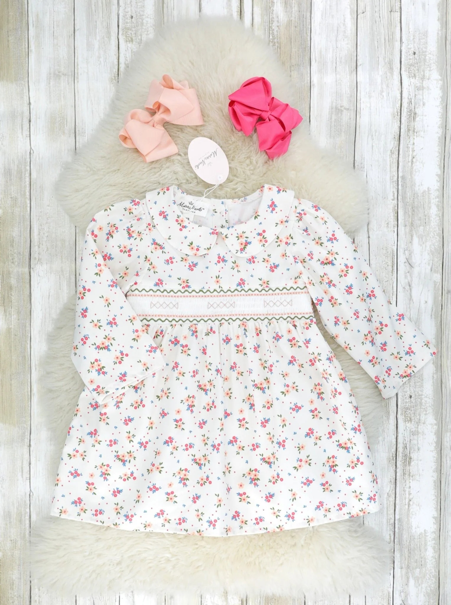 Pink Daisy Smocked Dress