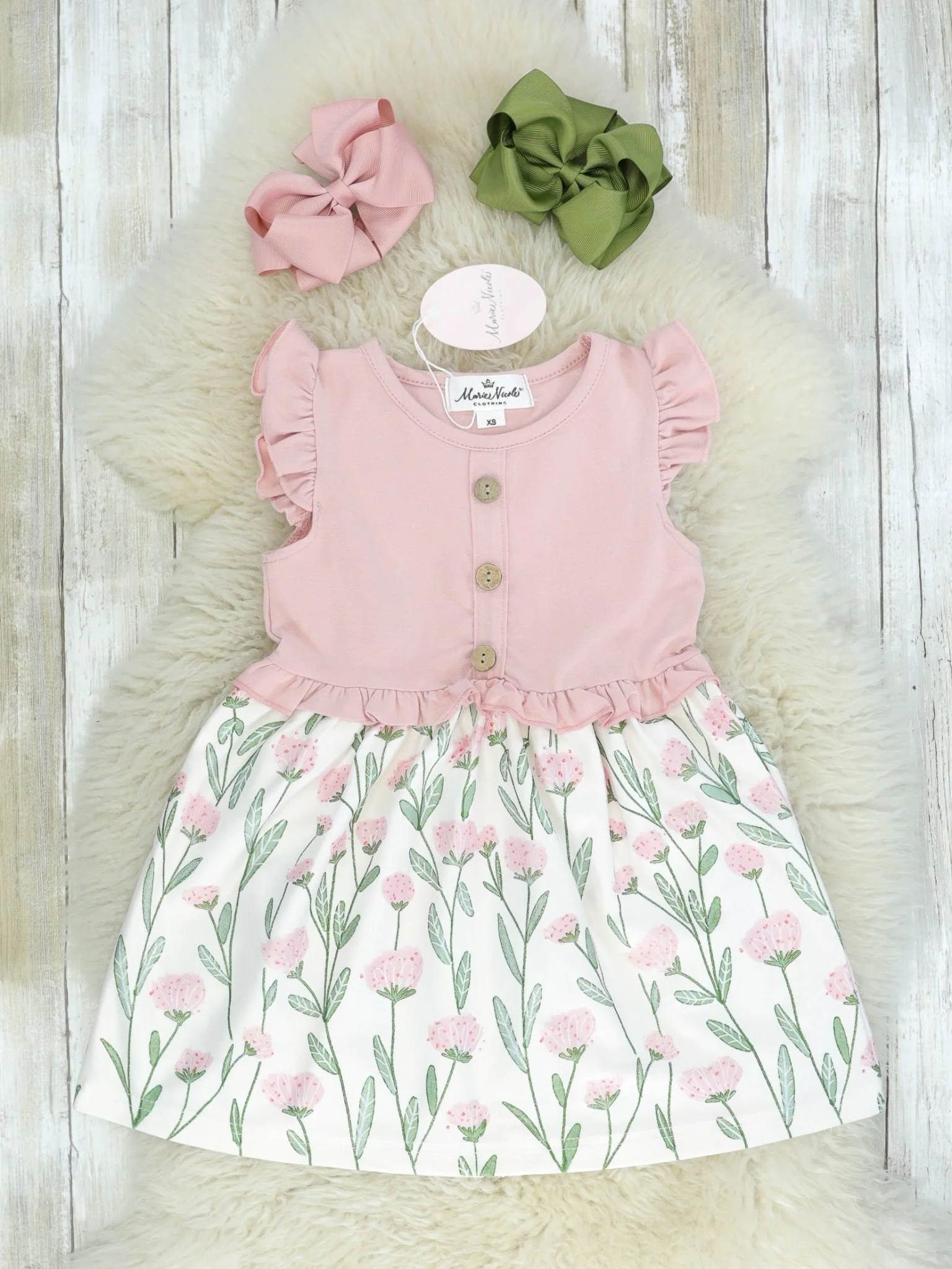 Pink Dandelion Ruffle Dress