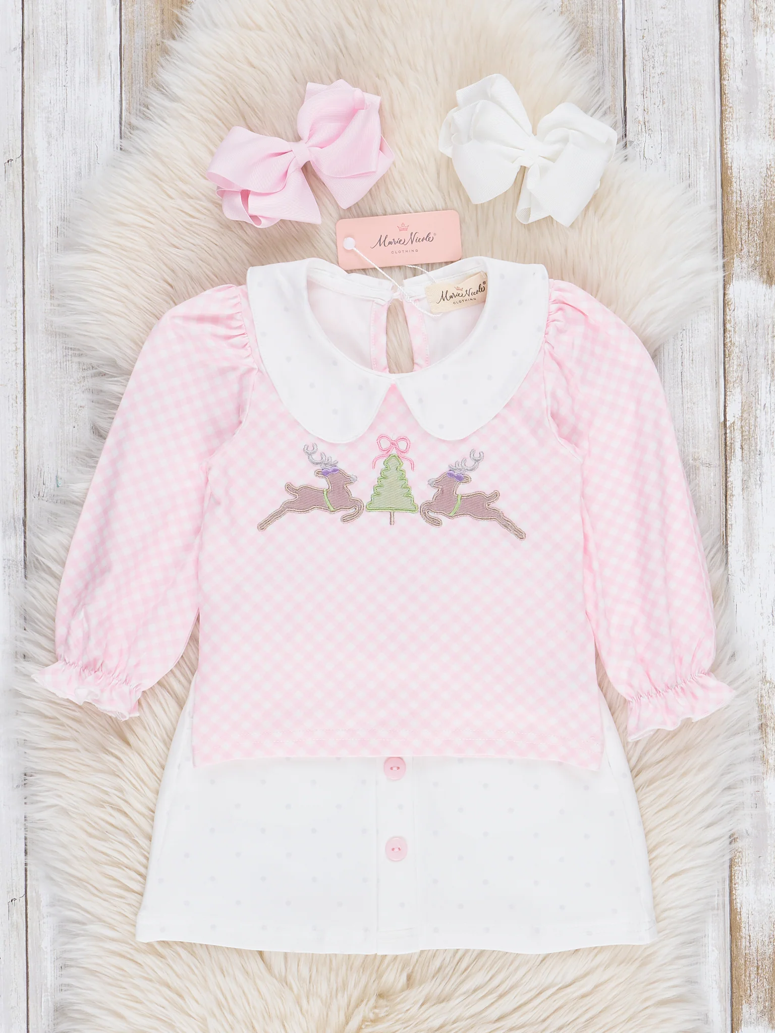 Pink Reindeer Prancing Reindeer Outfit w/ Skirt - Image 2