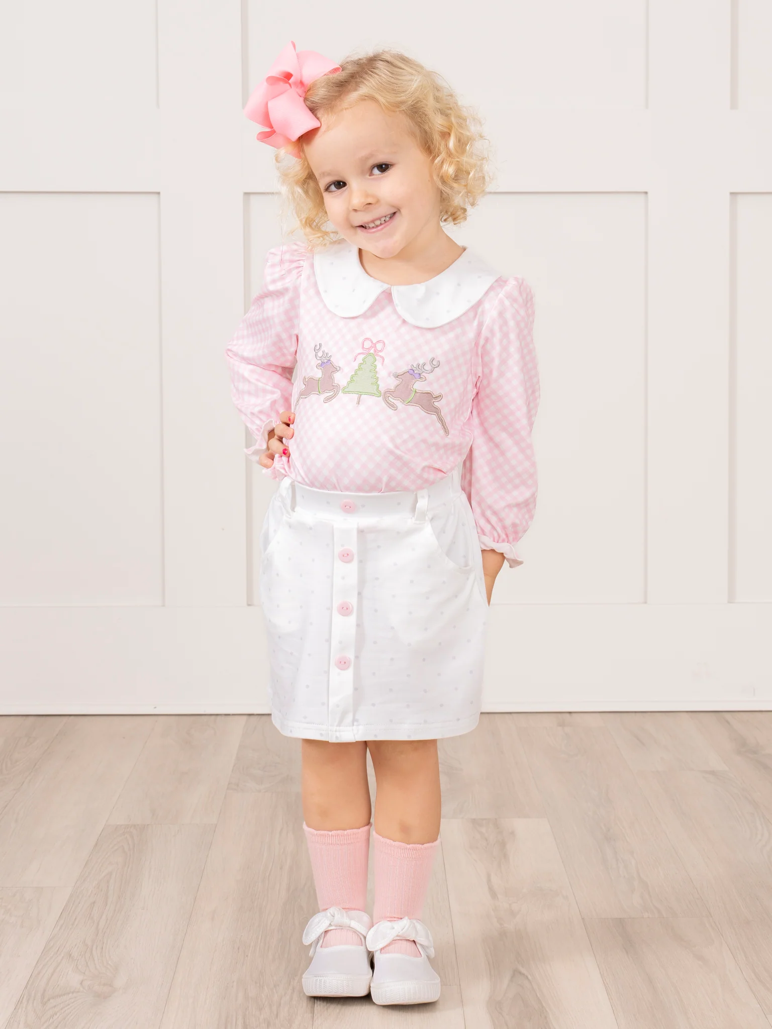 Pink Reindeer Prancing Reindeer Outfit w/ Skirt - Image 5