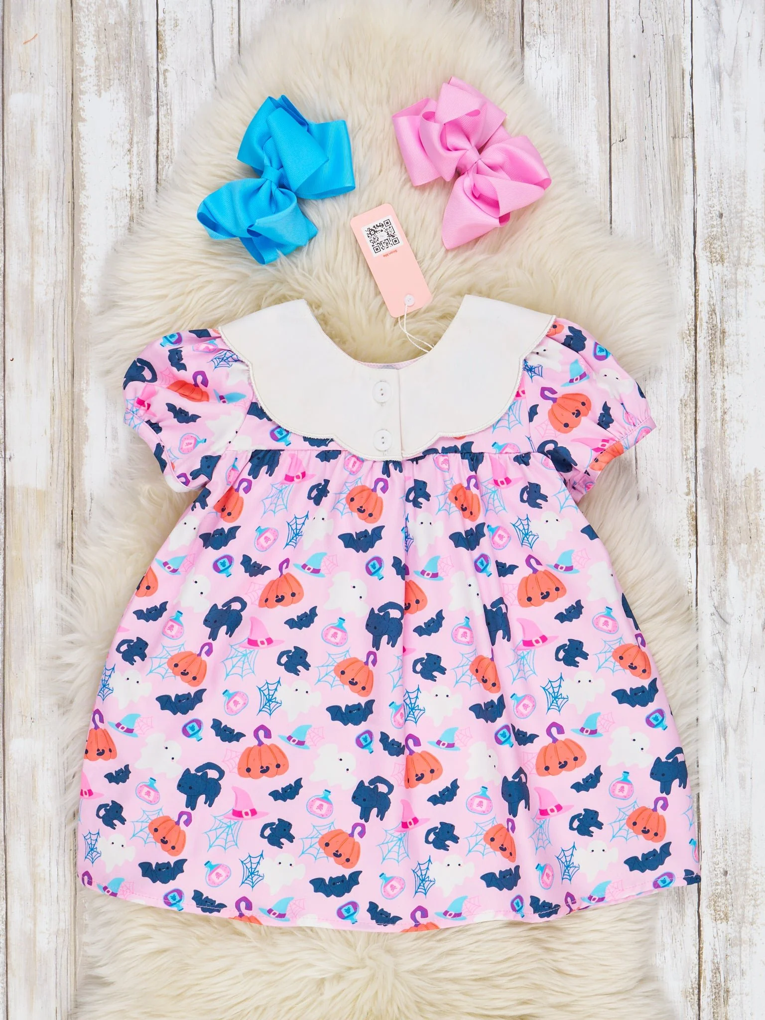 Pink Embroidered Witchy Halloween Dress - Image 2