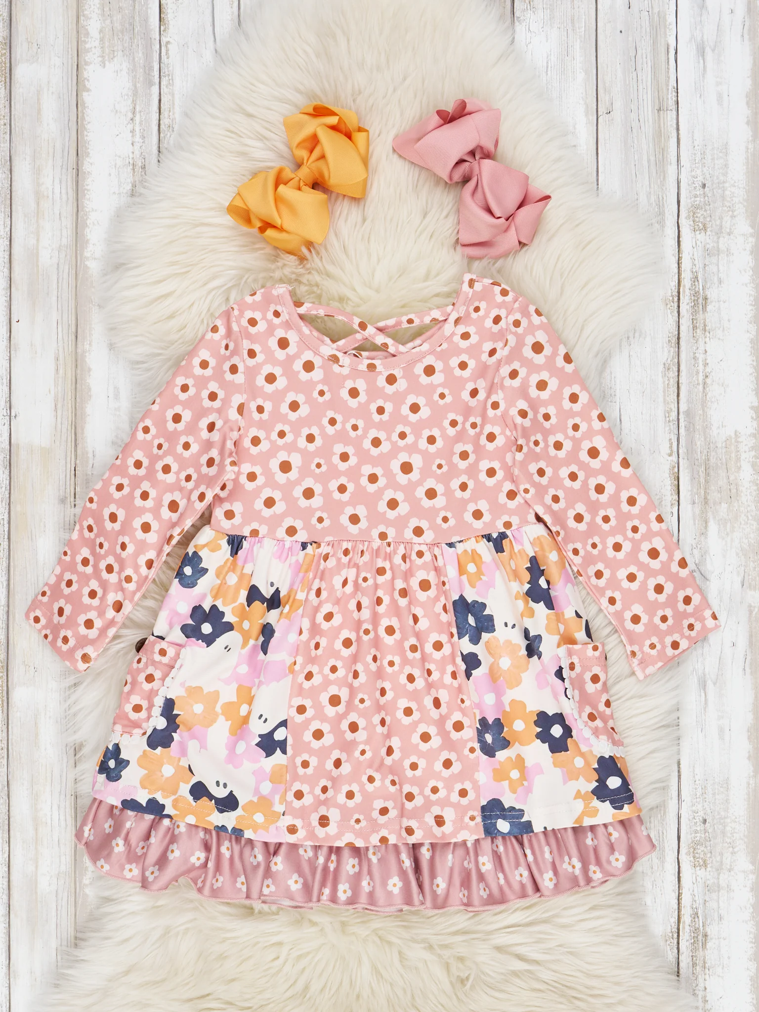 Pink Ghost Wildflower Ruffle Dress - Image 2