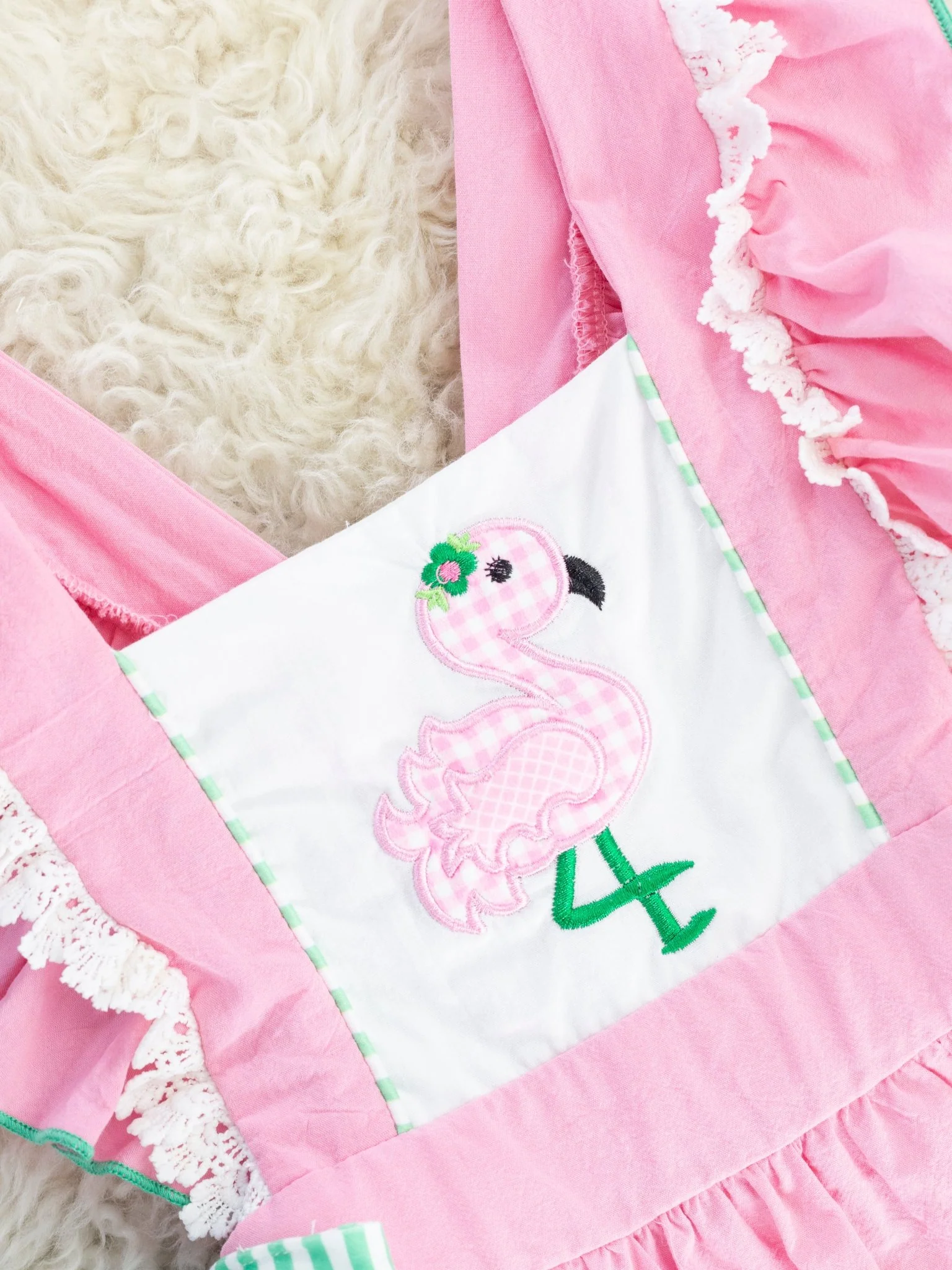 Pink Flamingo Flutter Sleeve Ruffle Dress - Image 2