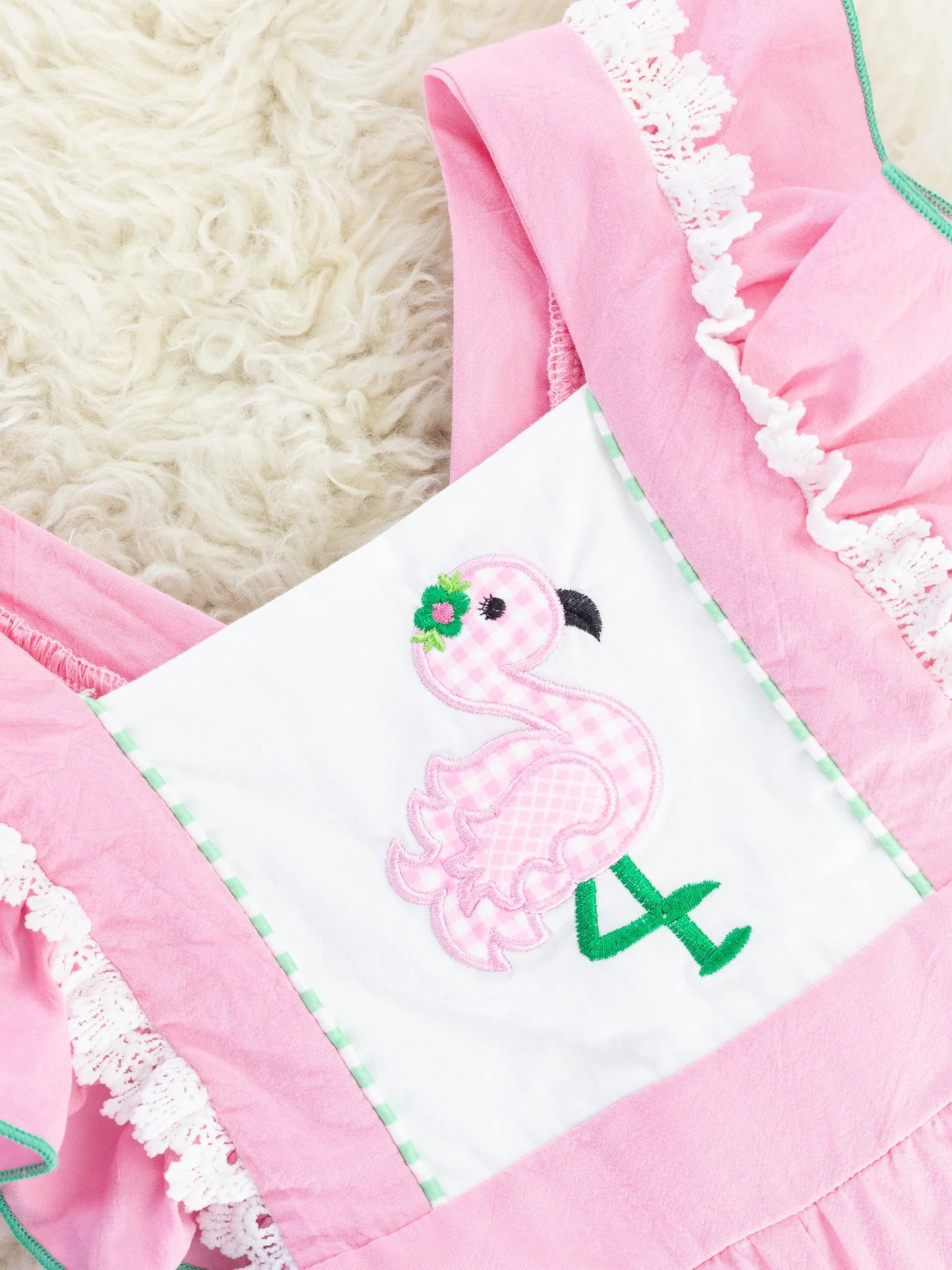 Pink Flamingo Flutter Sleeve Ruffle Jumpsuit - Image 2